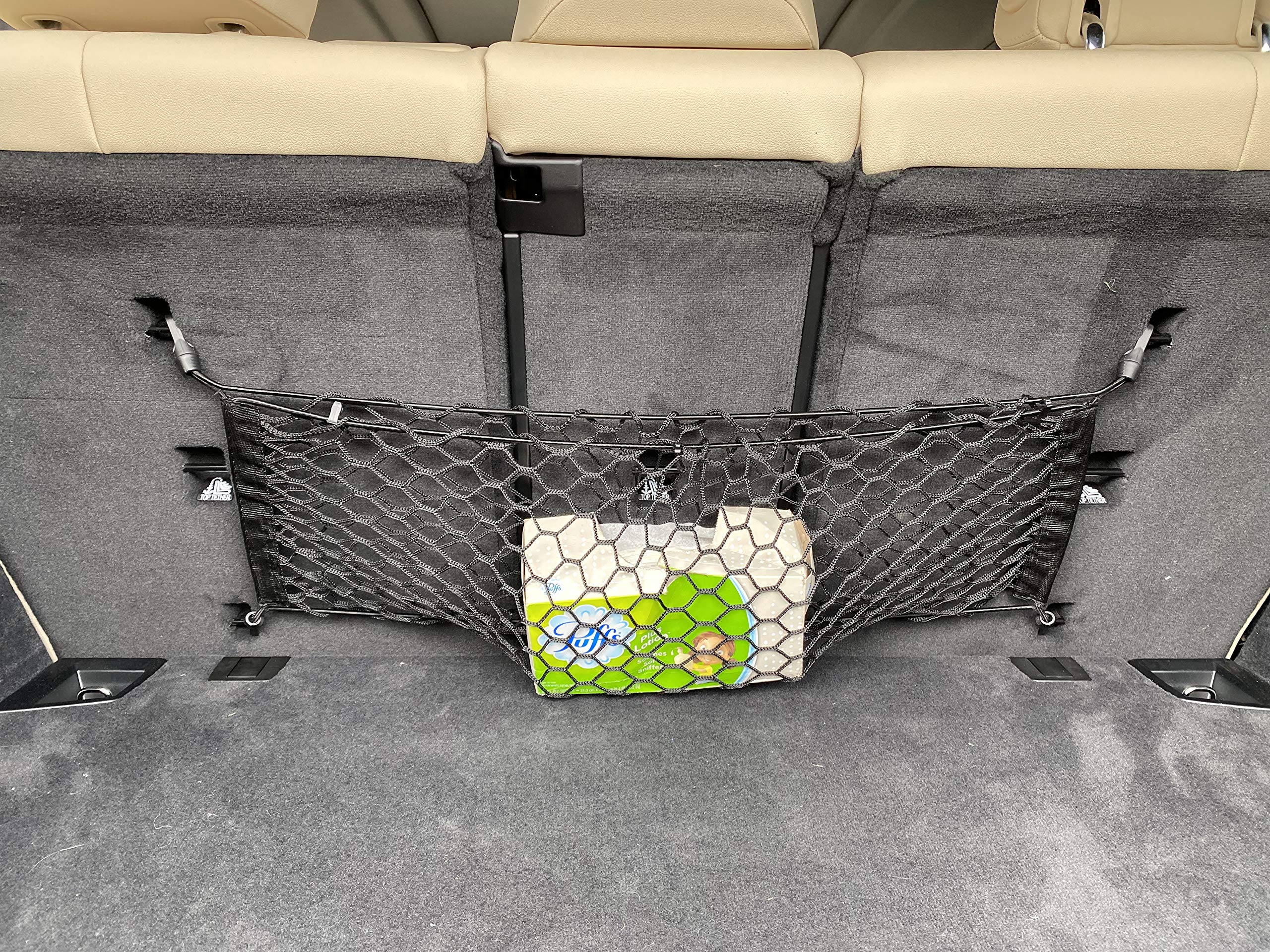 Premium Black Rear Seat Envelope Style Trunk Cargo Net for BMW X5 G05 2020-2025 - Durable SUV Storage Organizer - Car Accessories for Travel & Shopping - Perfect for Road Trips, Groceries & Sports Equipment