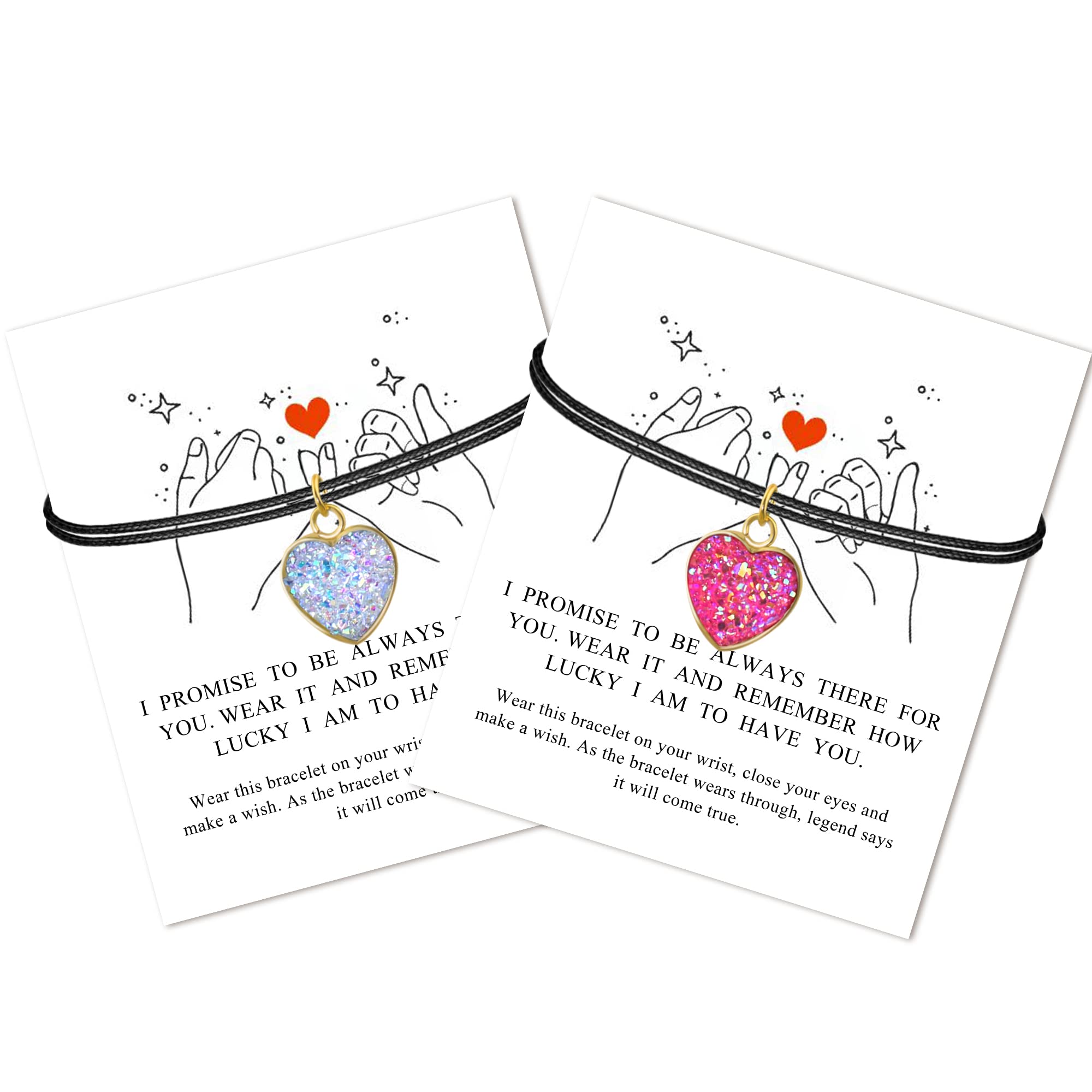 Best Friendship Bracelets for 2/3/4 Friends - 14K Gold Adjustable Matching BFF Bracelets for Women & Teens - Cute Sister Jewelry Gifts for Best Friend Birthday, Christmas & Special Occasions - Perfect for Everyday Wear, Parties & Meaningful Gifting