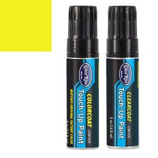 Ford Grabber Yellow Touch-Up Paint - Color+Clearcoat Kit for Cars & Trucks