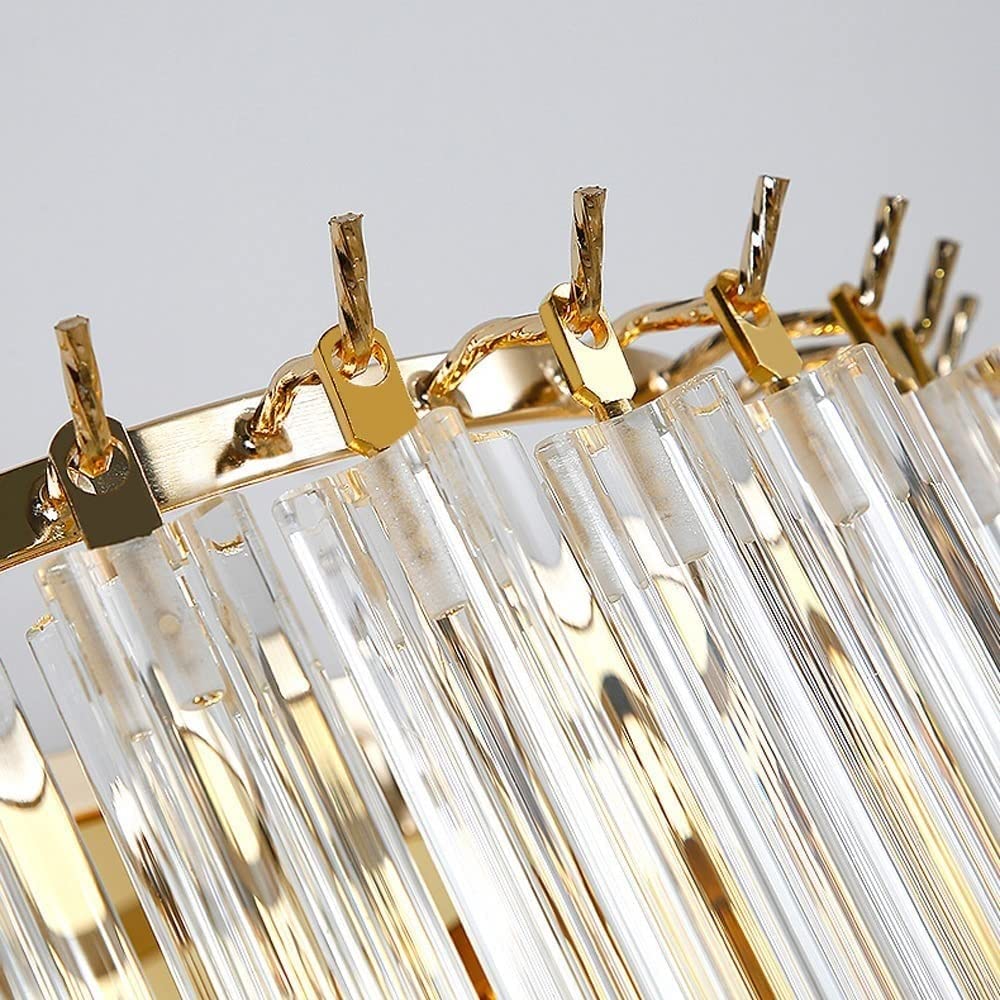 Multi-Layer Crystal Wall Sconce - 4-Light Modern Wall Lamp for Bedroom, Bathroom, Hallway & Entryway - Elegant Hotel & Restaurant Lighting - Perfect for Living Room, Bar & Study Room Decor