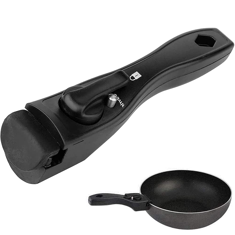 DFGF Nero Removable Universal Pot Handle - Non-Slip, Durable & Heat-Resistant Bakelite Handle for Cooking Pans, Woks & Casseroles (Black) - Perfect for Stovetop, Oven & Outdoor Cooking
