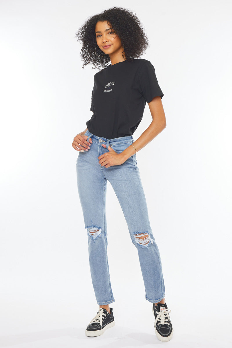Sultana High Rise Slim Straight Leg Jeans for Women - Stretchy Denim Pants, Comfortable & Flattering Fit - Perfect for Casual Wear, Office & Date Nights