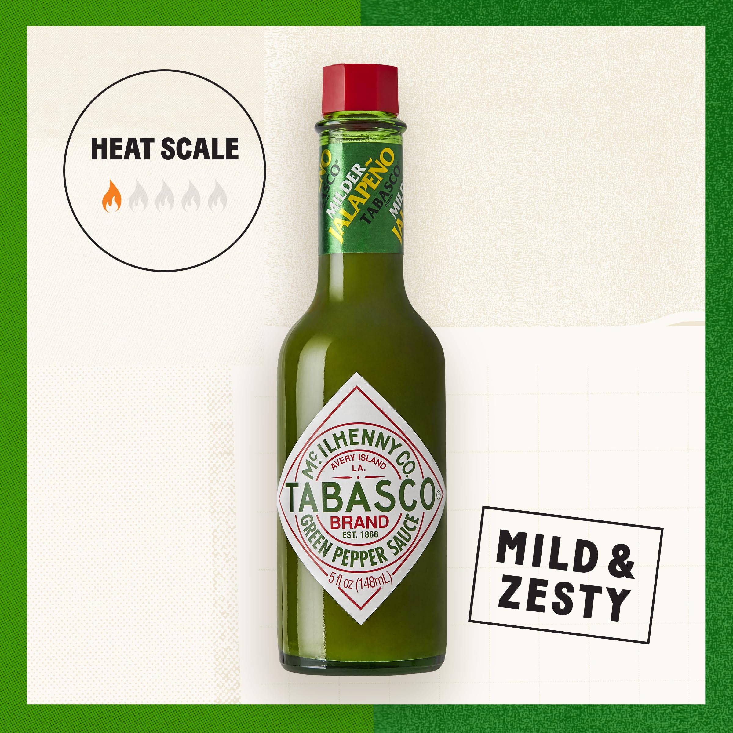 TABASCO Green Jalapeno Pepper Sauce - Mild Hot Sauce in Bulk 64oz Plastic Jug | Perfect for Tacos, Nachos, Burritos & Mexican Recipes | Great for Catering, Restaurants & Large Batch Cooking