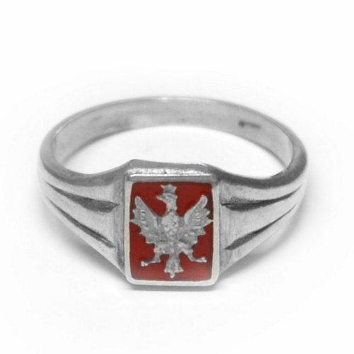 925 Sterling Silver Eagle Ring with Red Enamel - American Flag Patriotic Jewelry for Men & Women - Perfect for Independence Day, Veterans Day & Military Gifts