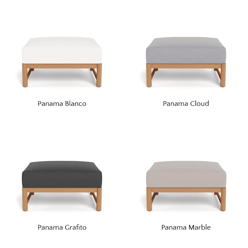Premium Breeze XL Teak Outdoor Ottoman - Waterproof & Weather-Resistant Patio Furniture for Poolside, Garden, or Deck Relaxation