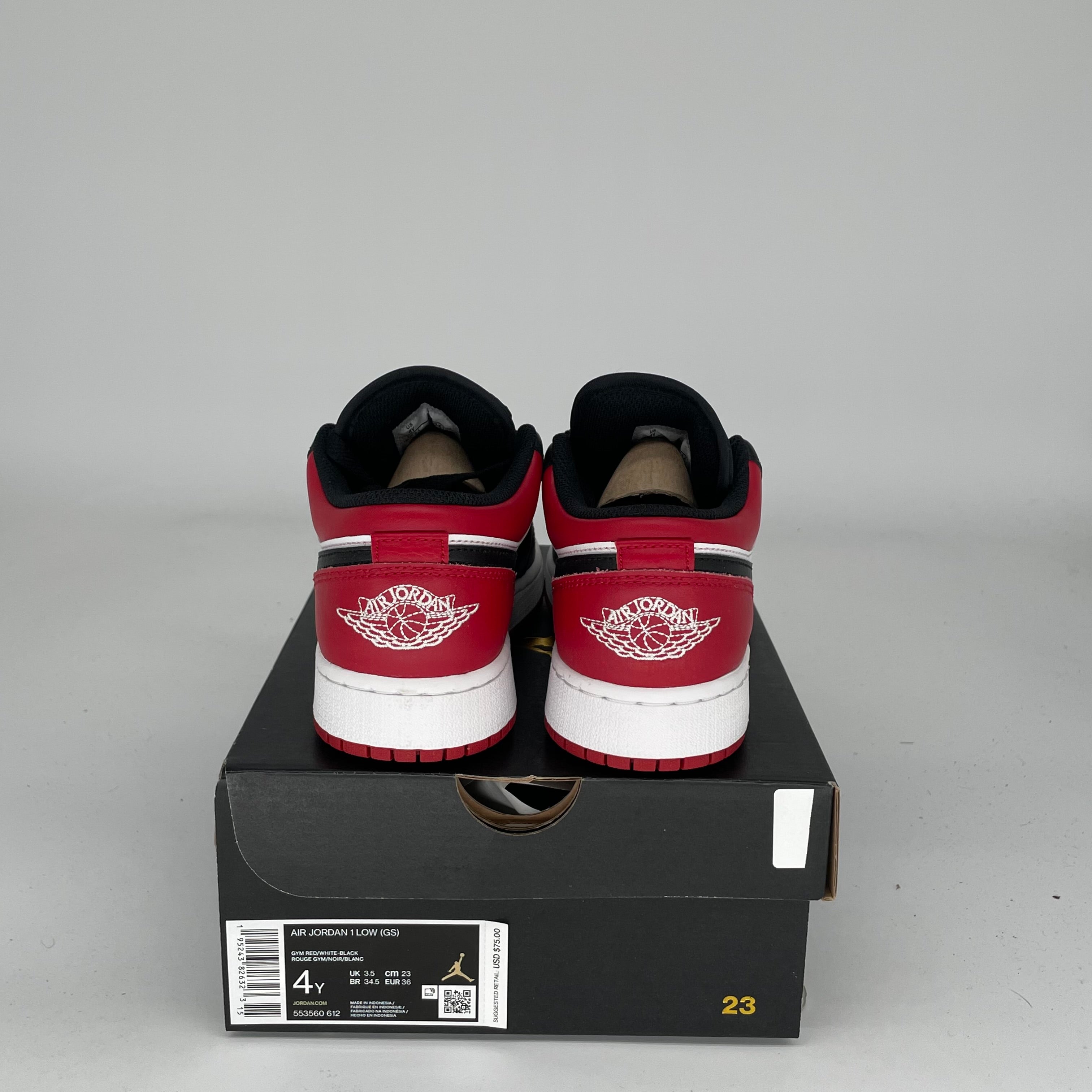 AIR JORDAN 1 BRED TOE Basketball Shoes for Kids Size 4Y - Style 553560-612 | Retro High Top Sneakers for Boys, Girls Sports & Casual Wear
