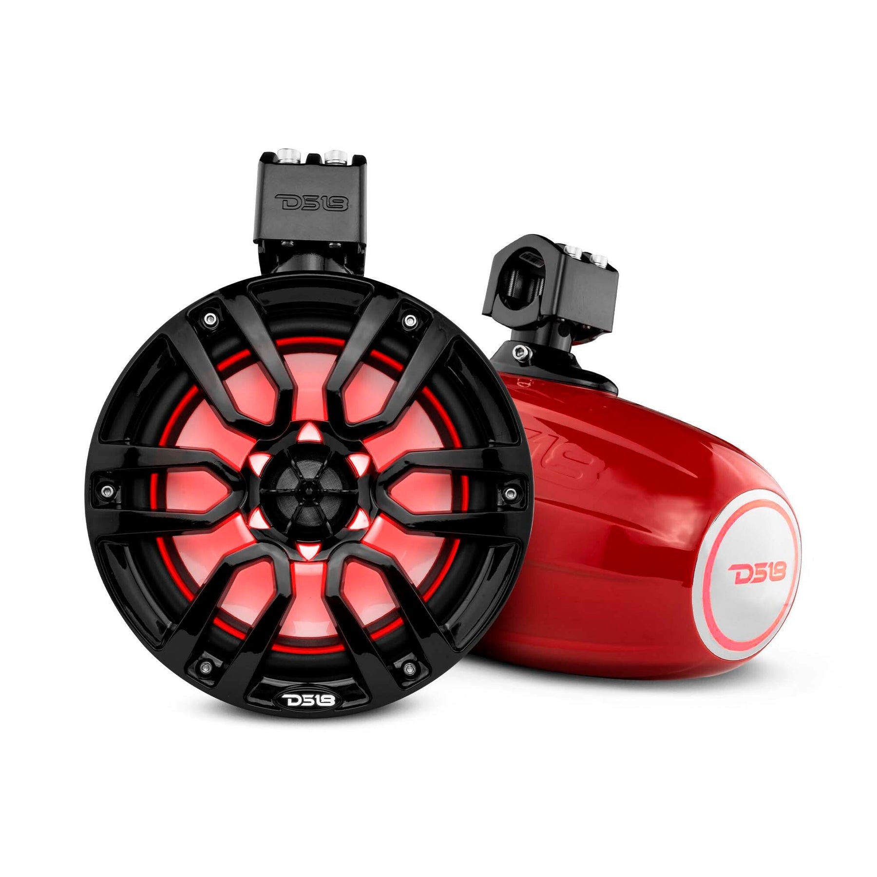 NXL 8 Marine Waterproof Wakeboard Tower Speakers with Built-in RGB LED Lights - 375W High Power - Perfect for Boating, Wakeboarding & Outdoor Water Sports