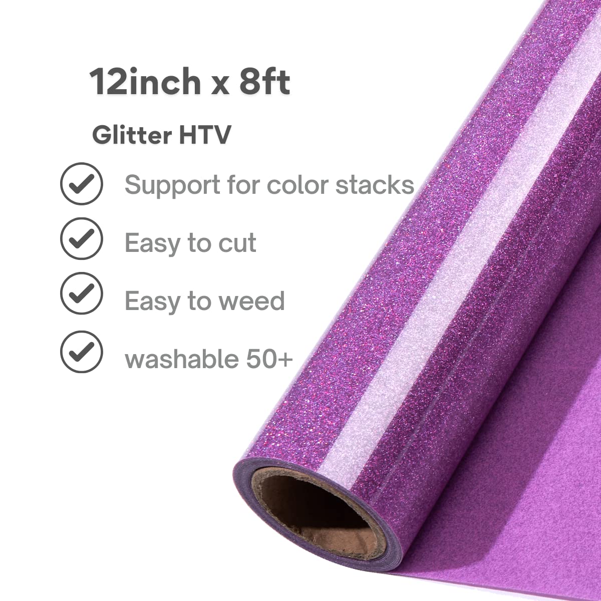 Violet Purple Glitter HTV Vinyl Roll 12