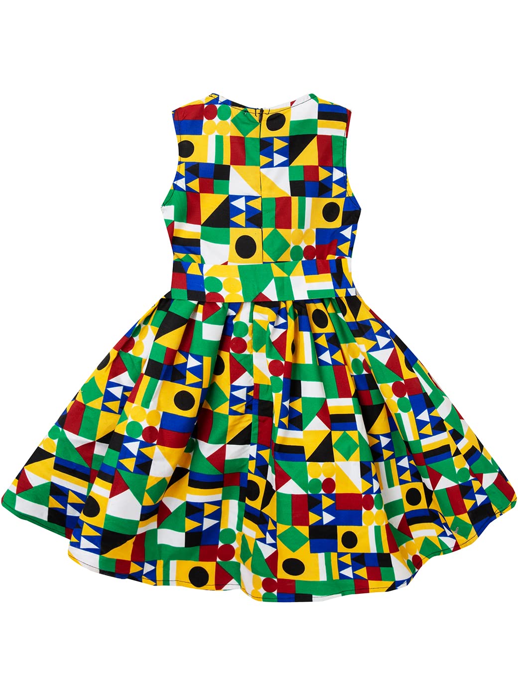 African Print Sleeveless Tie Waist Vintage Dresses for Girls - Perfect for Summer Outfits, Beach Vacations & Cultural Events