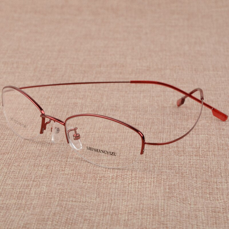 Bclear Women's Semi-Rimless Alloy Eyeglasses S643 - Lightweight & Stylish Frames for Work, Reading & Everyday Wear