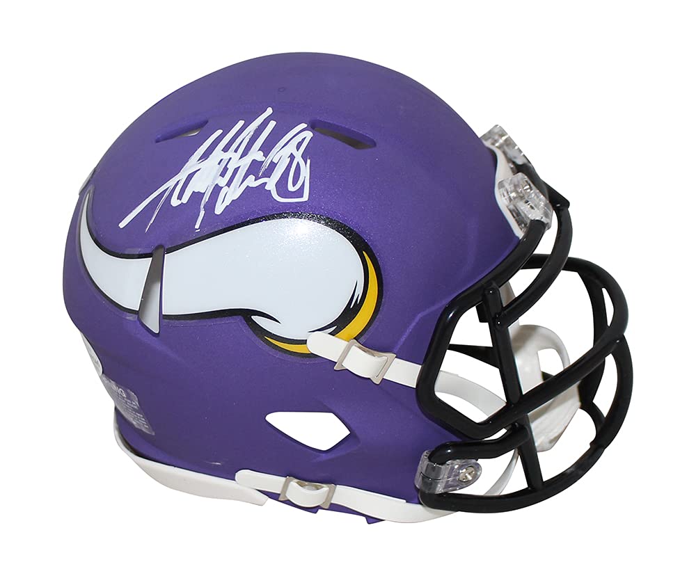 Adrian Peterson Autographed Minnesota Vikings Speed Mini Helmet - Signed NFL Collectible Football Memorabilia - Perfect for Sports Fans, Man Cave Decor, and Gift Giving