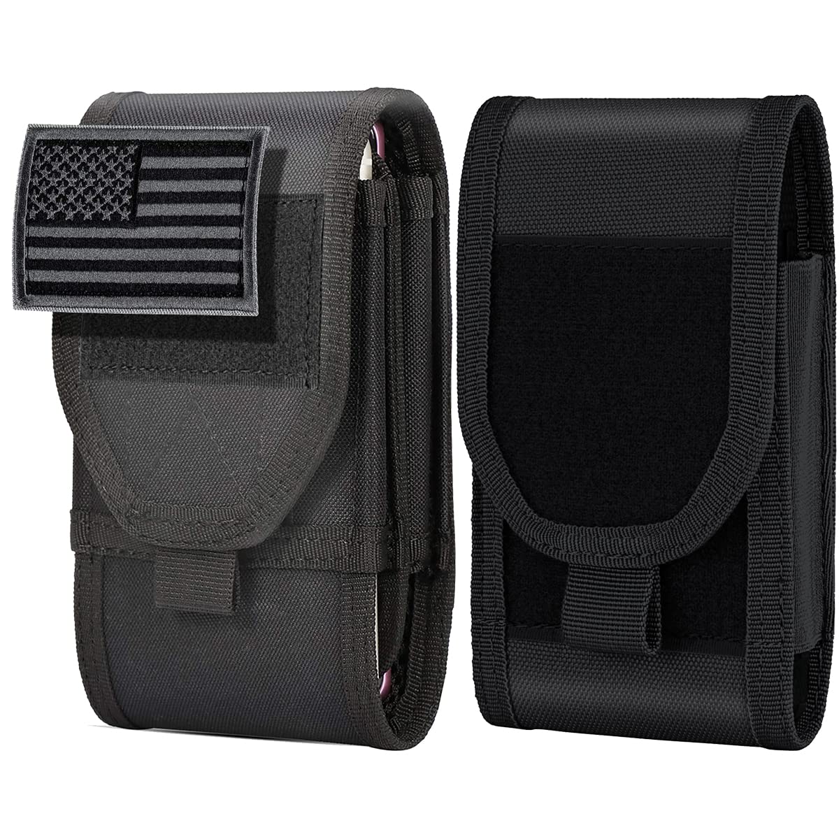 IronSeals Double Capacity Tactical Phone Holster - Adjustable MOLLE Phone Pouch for iPhone & Android - Perfect for Outdoor, Hiking, Construction & Military Use