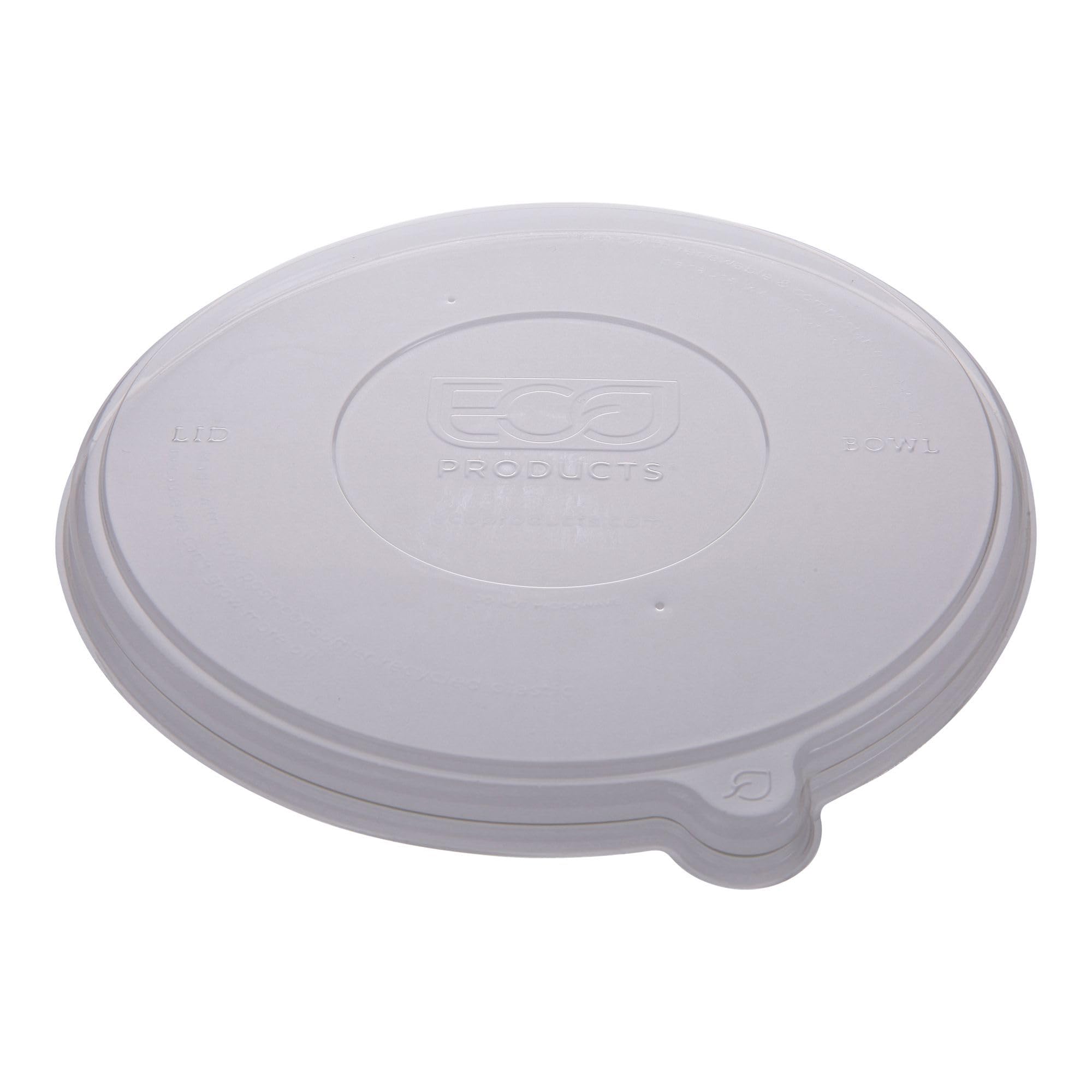Eco-Friendly Recycled PET Flat Bowl Lids - Case of 400 | Fits 24-46oz Coupe & 16-40oz Noodle Bowls | 100% Recycled Plastic Bottle Material | Clear Disposable Food Container Lids for Restaurants, Cafes & Takeout Services