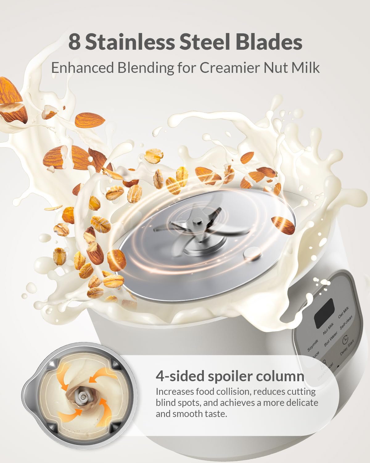 6-in-1 Automatic Nut Milk Maker Blender - 20oz for Homemade Almond, Soy, Oat, Coconut & Plant-Based Milks | Non-Dairy Beverage Machine with Delay Start, Keep Warm, Boil Water & Self-Cleaning | Perfect for Vegan, Keto & Healthy Lifestyles | Kitchen Essential for Smoothies, Lattes & Creamy Drinks
