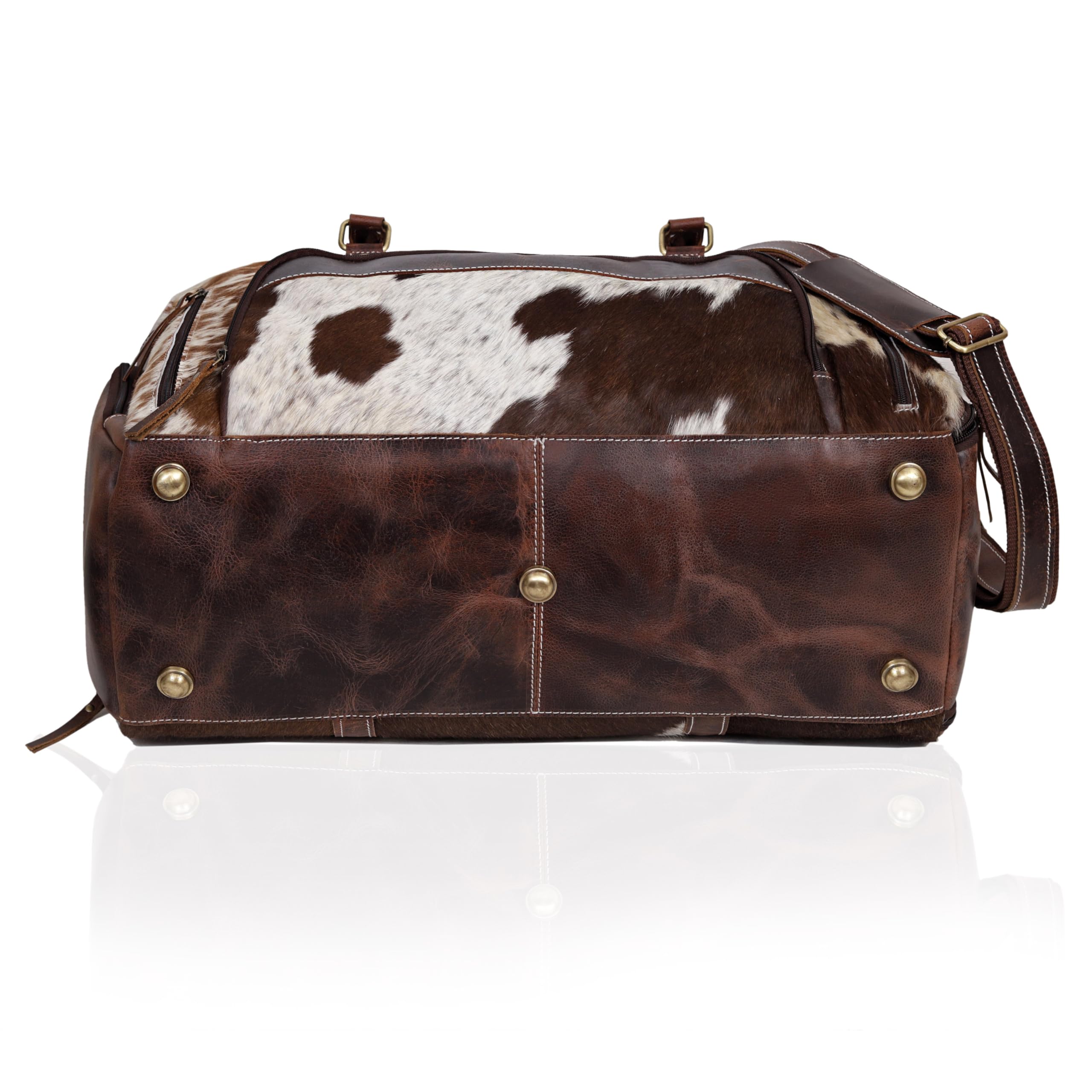 Premium Cowhide Duffel Bag - Large Unisex Travel Bag with Shoe Compartment | Durable Brown Leather Gym Bag for Men & Women | Perfect for Weekend Getaways, Business Trips & Sports Gear Storage (Duffel Style 2)