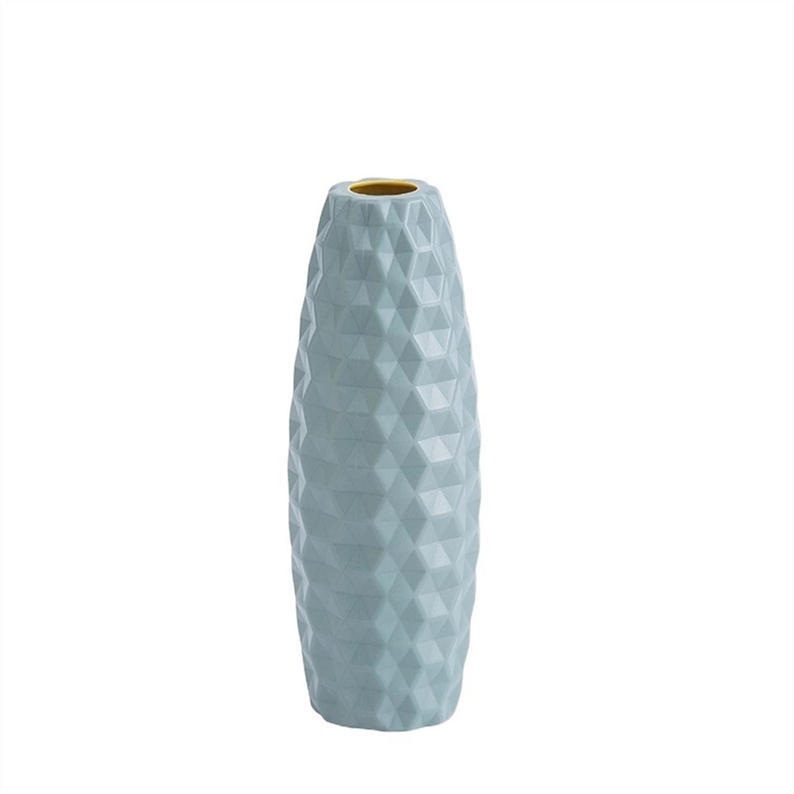 ONGHAHYIS Decorative Plastic Flower Vase - Blue Faux Ceramic Table Vase for Home & Office Decor - Perfect for Living Room, Dining Table, Wedding Centerpieces & Gift Giving