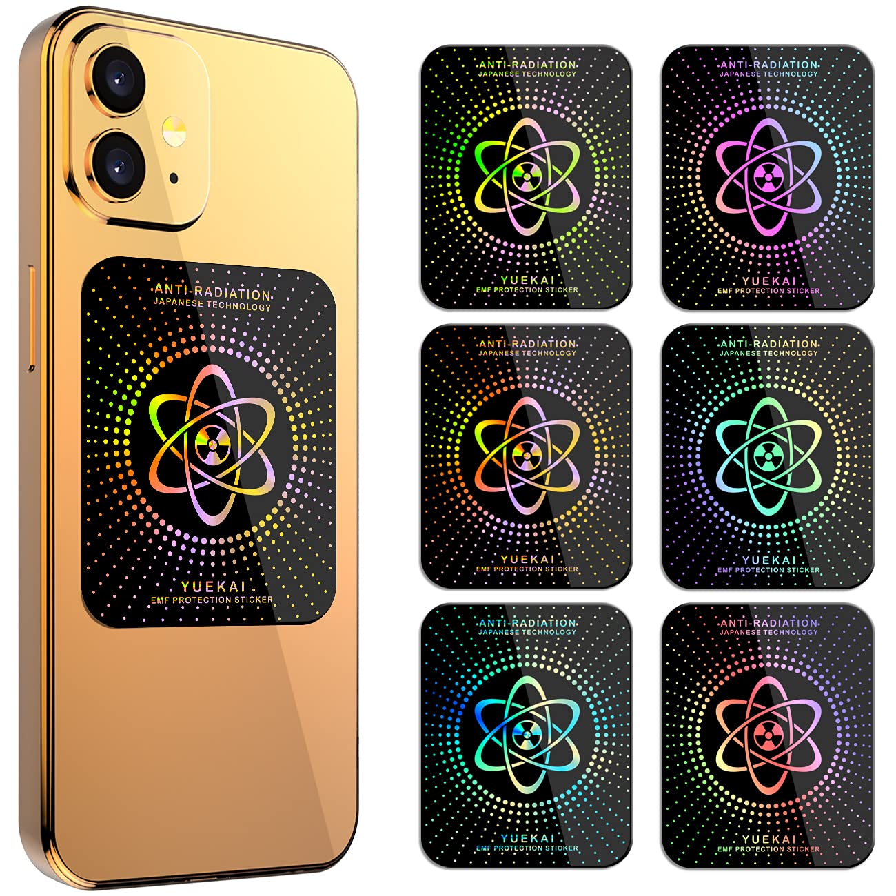6-Pack Anti-Radiation EMF Protection Stickers for Cell Phones, Laptops, Tablets & Electronic Devices | Blocks 99% of 5G/EMF Radiation | FCC Certified | Perfect for Office, Home & Travel Use