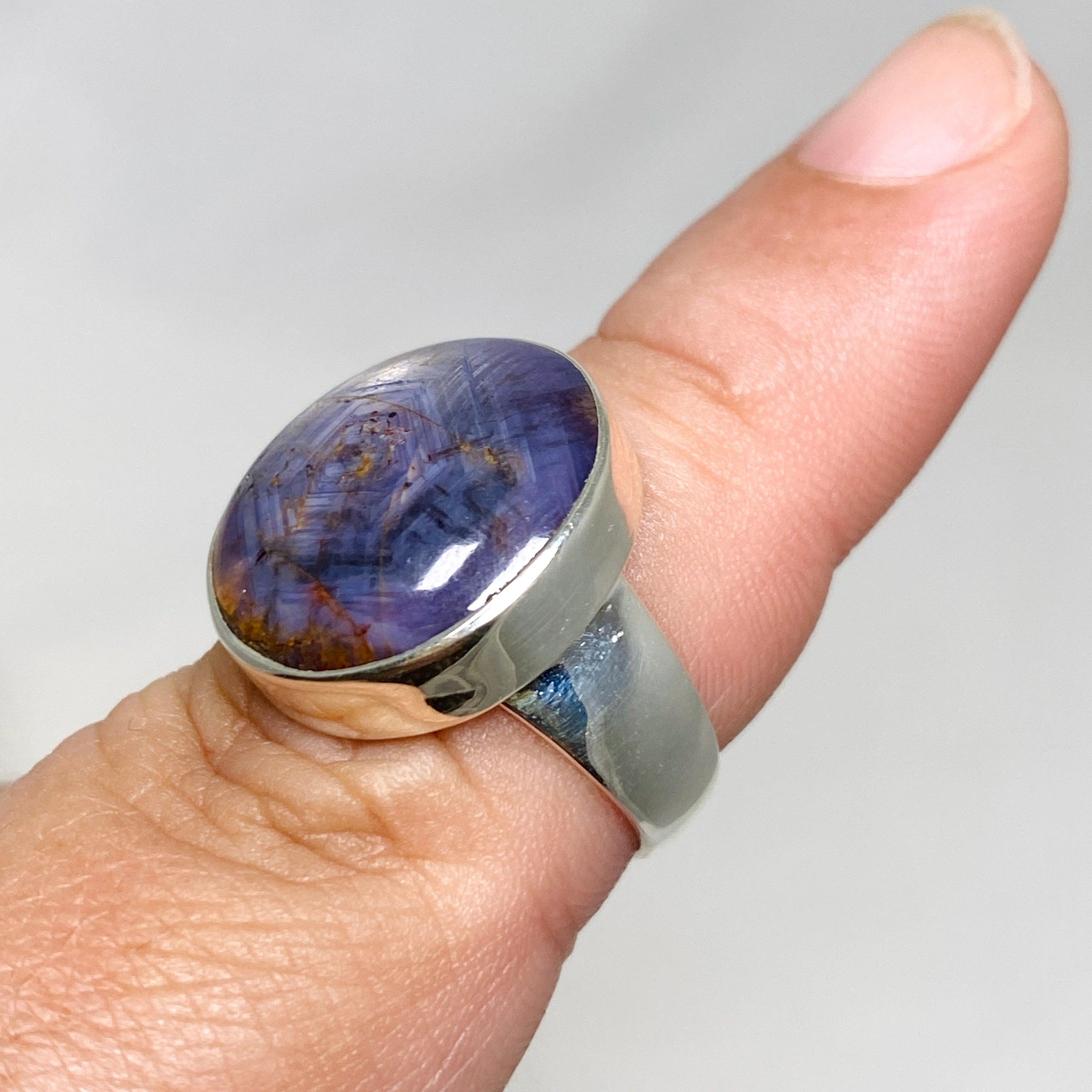 Sapphire Round Ring Size 8 KRGJ3177 - Elegant Blue Gemstone Jewelry for Women, Perfect for Engagement, Wedding & Anniversary Gifts