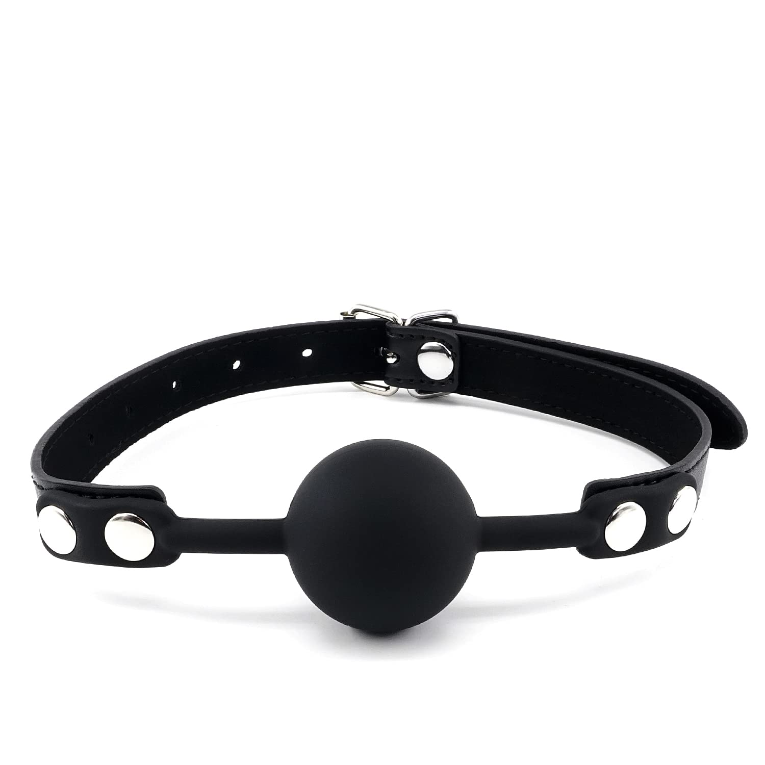 Premium Silicone Ball Gag for BDSM & Bondage Play - Open Mouth Design for Breathability - Black (2-Pack) - Perfect for Roleplay, Sensory Deprivation & Spice Up Your Bedroom Adventures