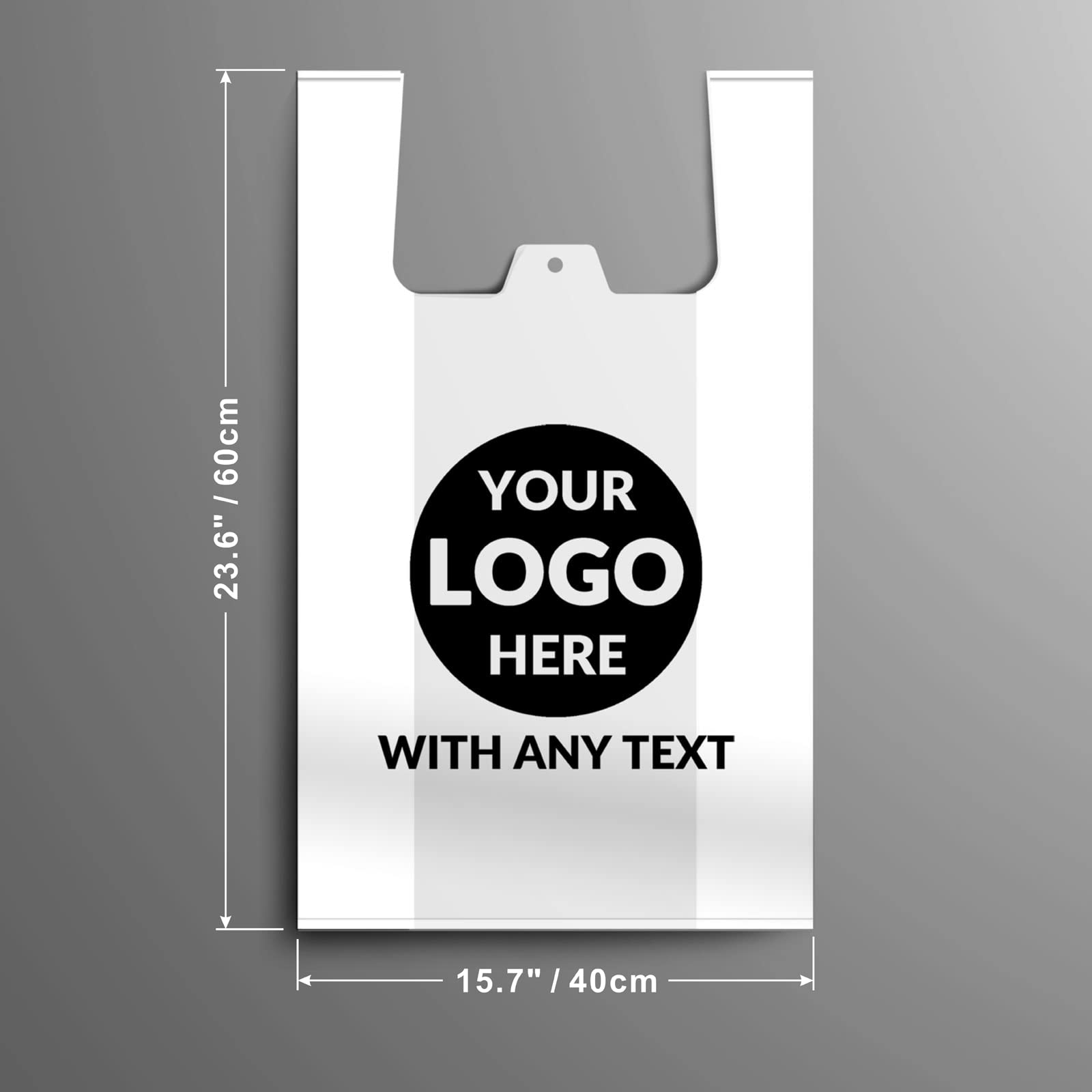 500 Pack Custom Logo Shopping Bags - Eco-Friendly Reusable Grocery Bags with Your Brand - Perfect for Retail Stores, Boutiques, Trade Shows & Promotional Events