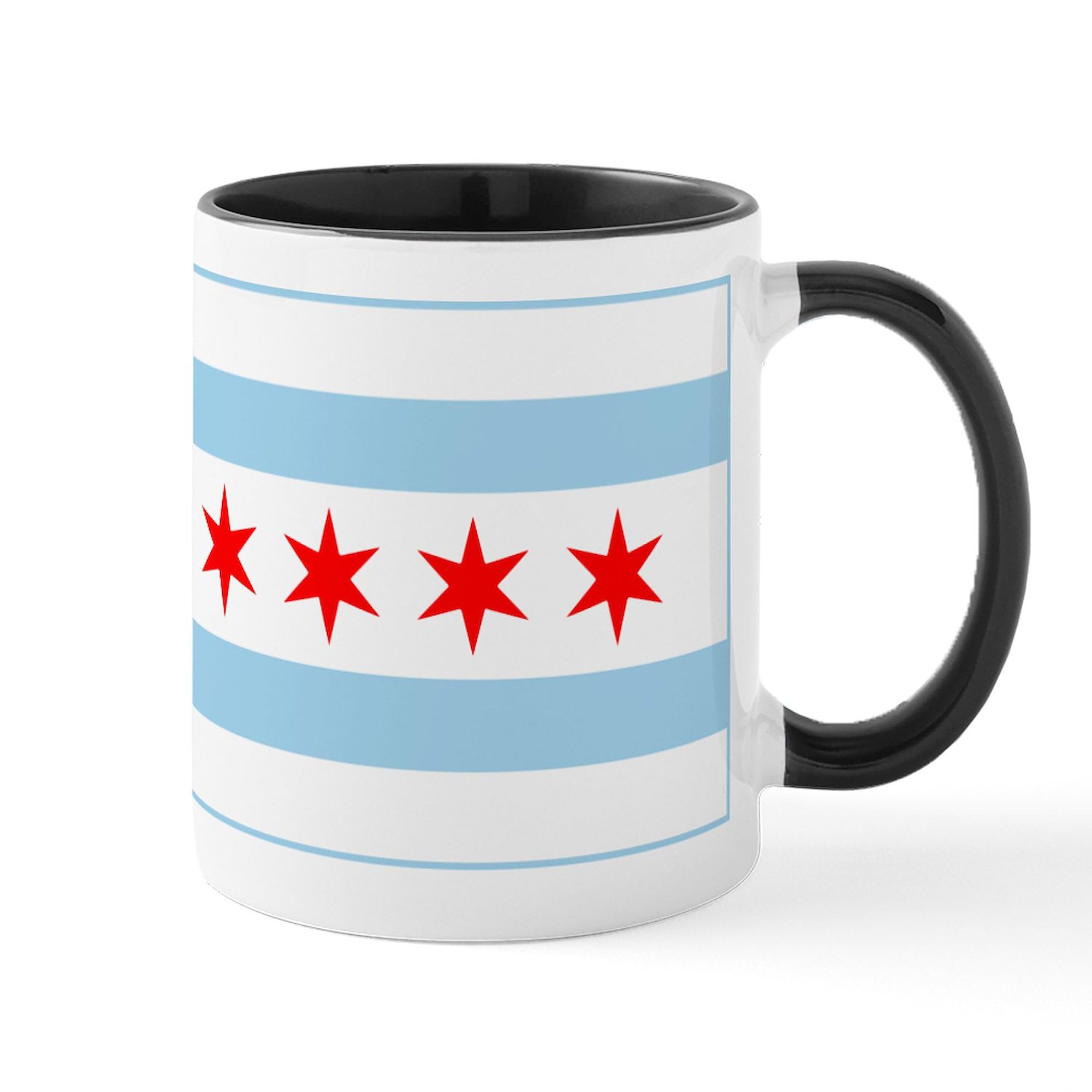 Chicago Flag Ceramic Coffee Mug 11 oz (325 ml) - Durable & Stylish Travel Mug for Office, Home, or Gifts