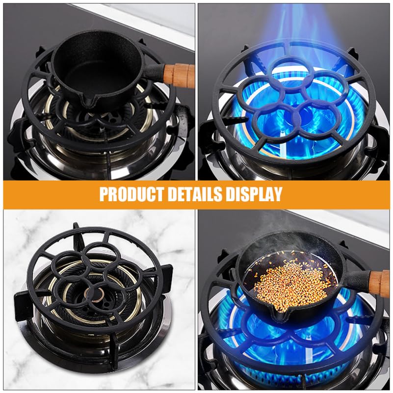 Cast Iron Gas Stove Cooker Ring Reducer - Heavy Duty Wok Ring for Kitchen Gas Stovetop, Compatible with Espresso Maker & Coffee Pot - Perfect for Asian Cooking, Camping & Outdoor Use