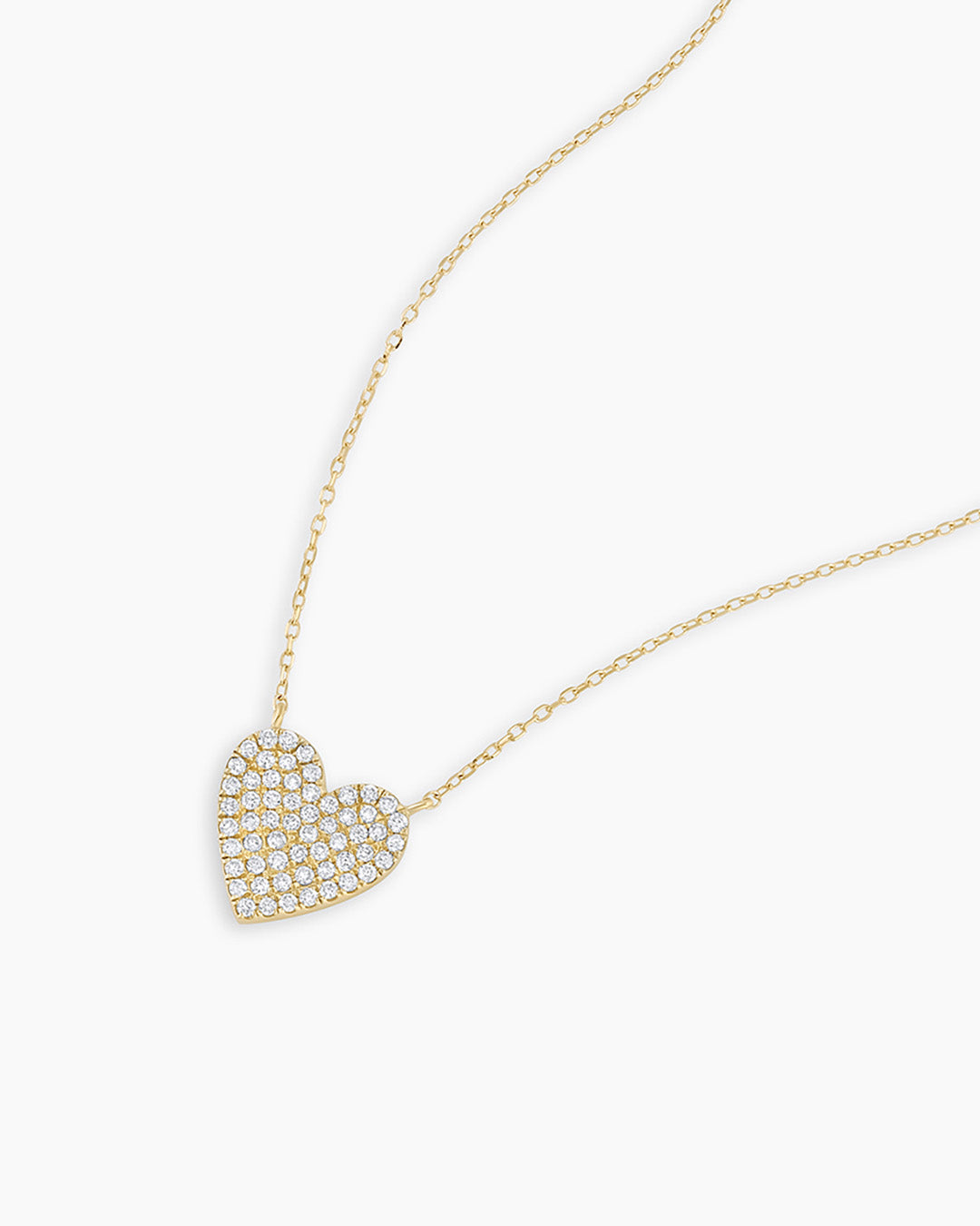 14K Gold Diamond Pavé Heart Pendant Necklace for Women - Elegant Valentine's Day Gift, Anniversary Jewelry & Everyday Wear