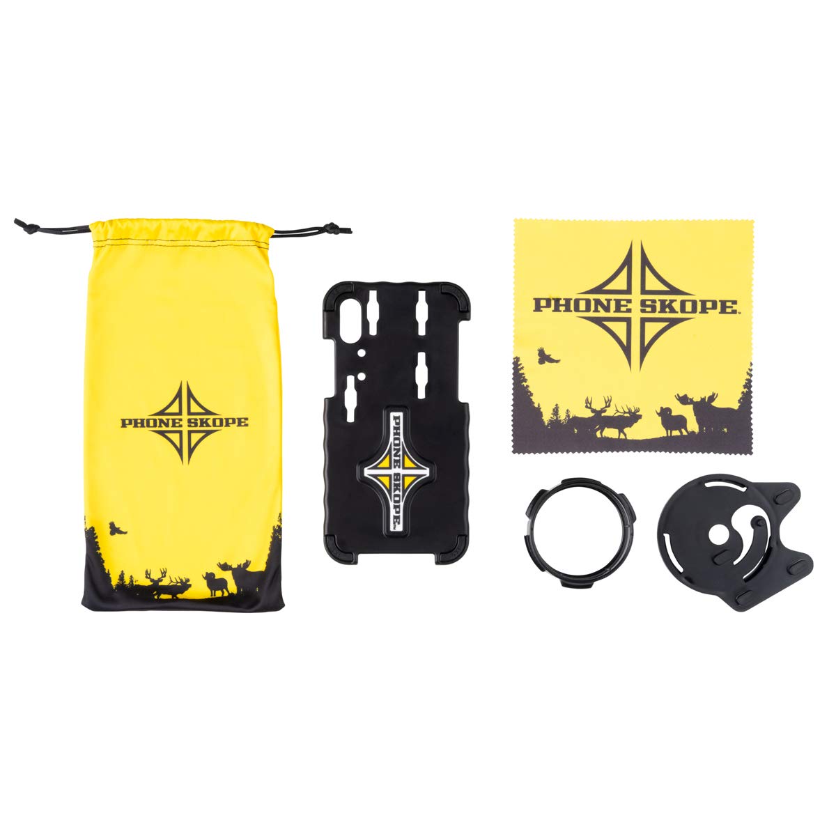 Phone Skope Complete Digiscoping Kit - Universal Smartphone Adapter for Hunting, Bird Watching & Astronomy - Includes Phone Mount Case, Eyepiece Adapter & Lens Cloth - Compatible with iPhone & Android Phones - Perfect for Wildlife Photography, Nature Observation & Stargazing Adventures