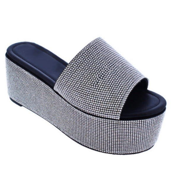 Brooklyn Platform Rhinestone Sandals for Women - Glamorous High Heel Summer Sandals with Sparkling Crystals | Perfect for Weddings, Parties & Evening Events