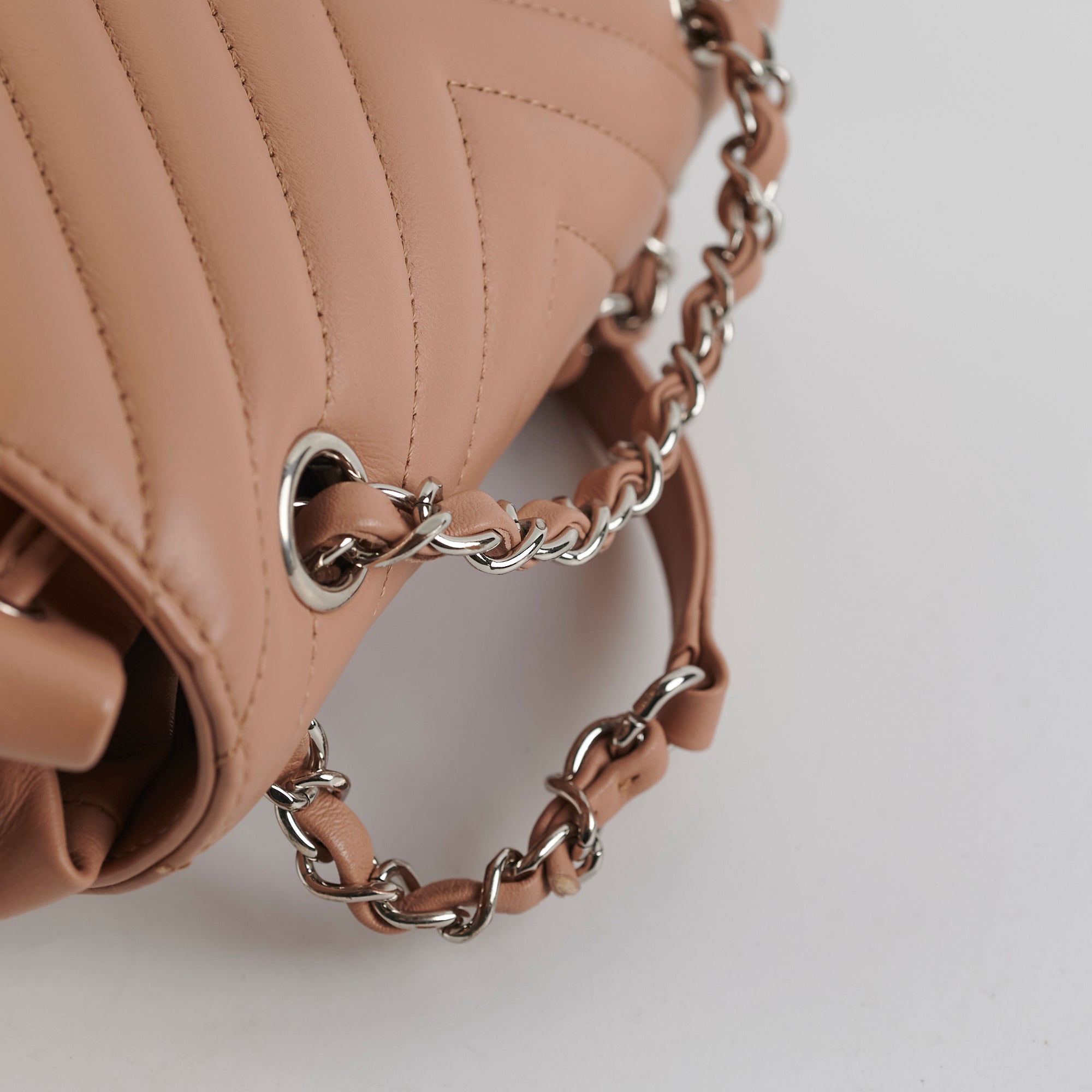 Chanel Calfskin Chevron Small Urban Spirit Backpack in Nude - Luxury Designer Backpack for Women, Perfect for Work, Travel & Everyday Use