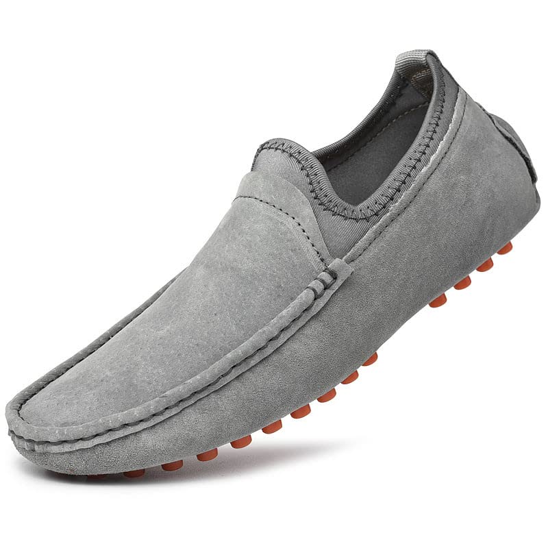 Santimon Men's Penny Loafers - Genuine Suede Slip-On Driving Moccasins - Casual Dress Boat Shoes for Work, Travel & Everyday Comfort