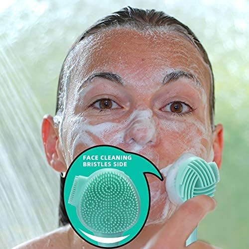 Silicone Facial Cleansing Brush - Exfoliating & Makeup Removal Tool with Soft Bristles for Deep Cleaning, Blackhead Removal & Skin Care | Perfect for Daily Face Wash, Mask Application & Makeup Removal (Pink)