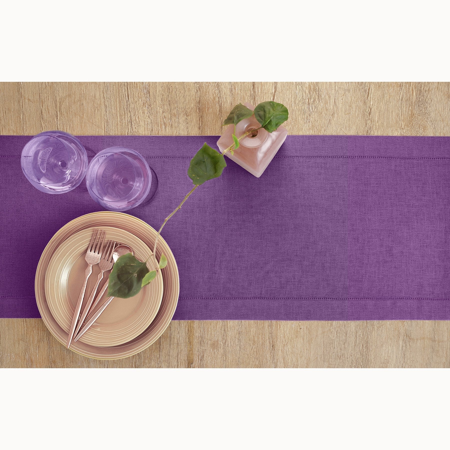 Elegant Classic Hemstitch Table Runner - Premium Linen Dining Table Decor for Weddings, Holidays & Home Decor