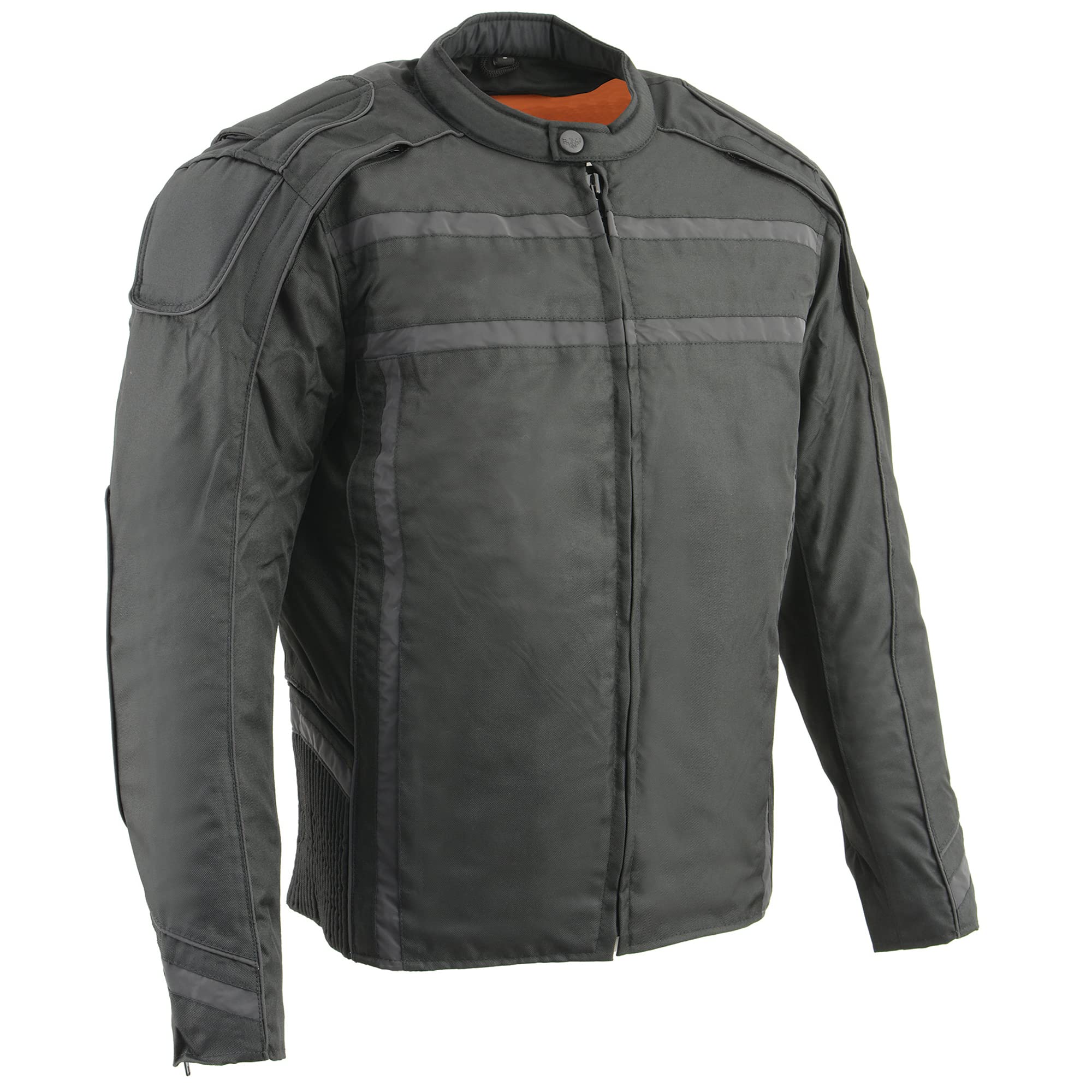 Milwaukee Leather Men's High Visibility Reflective Vented Textile Jacket MPM1740 - Safety Motorcycle Riding Gear for Night & Low Light Conditions