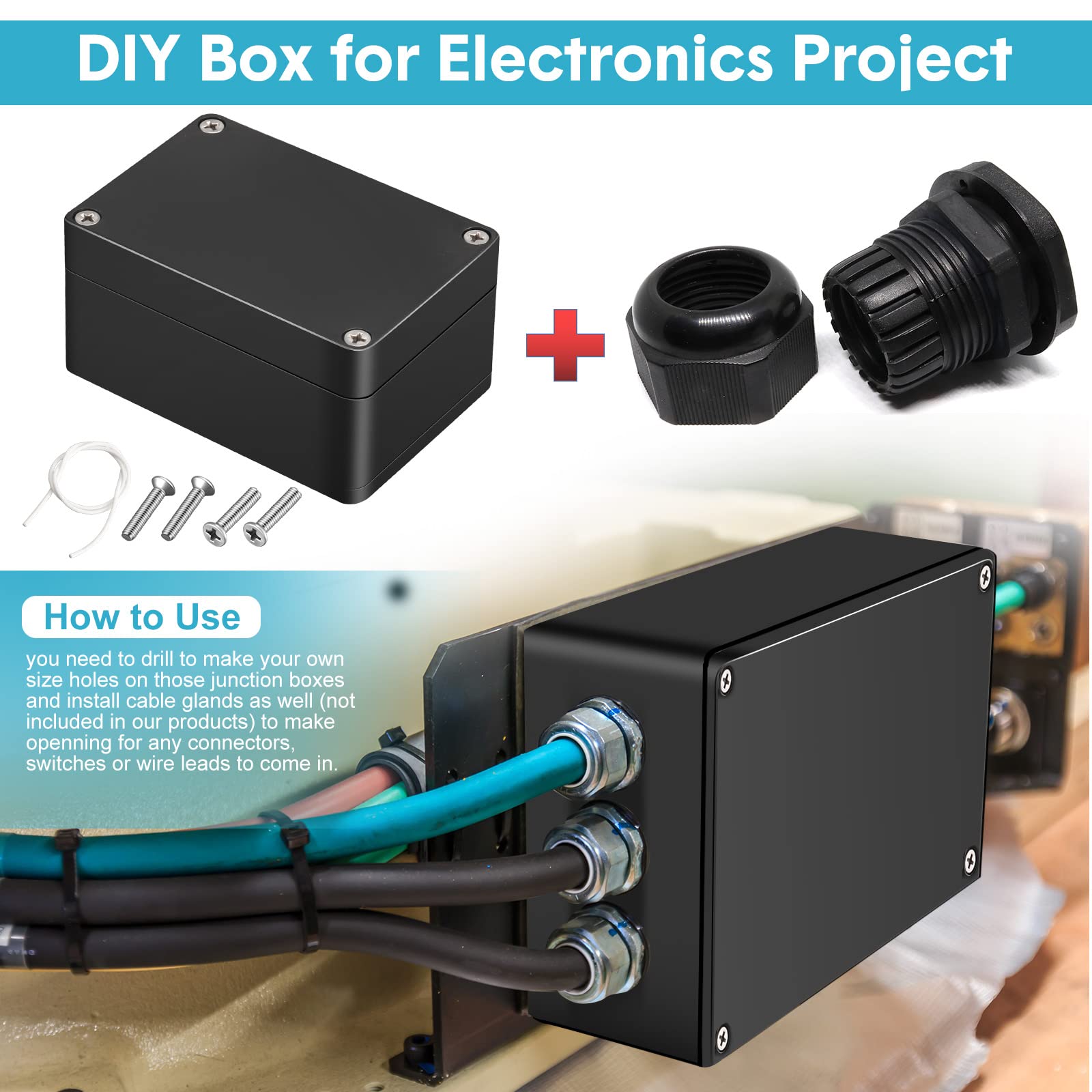 8-Piece Waterproof Electrical Junction Box Set - 3.94