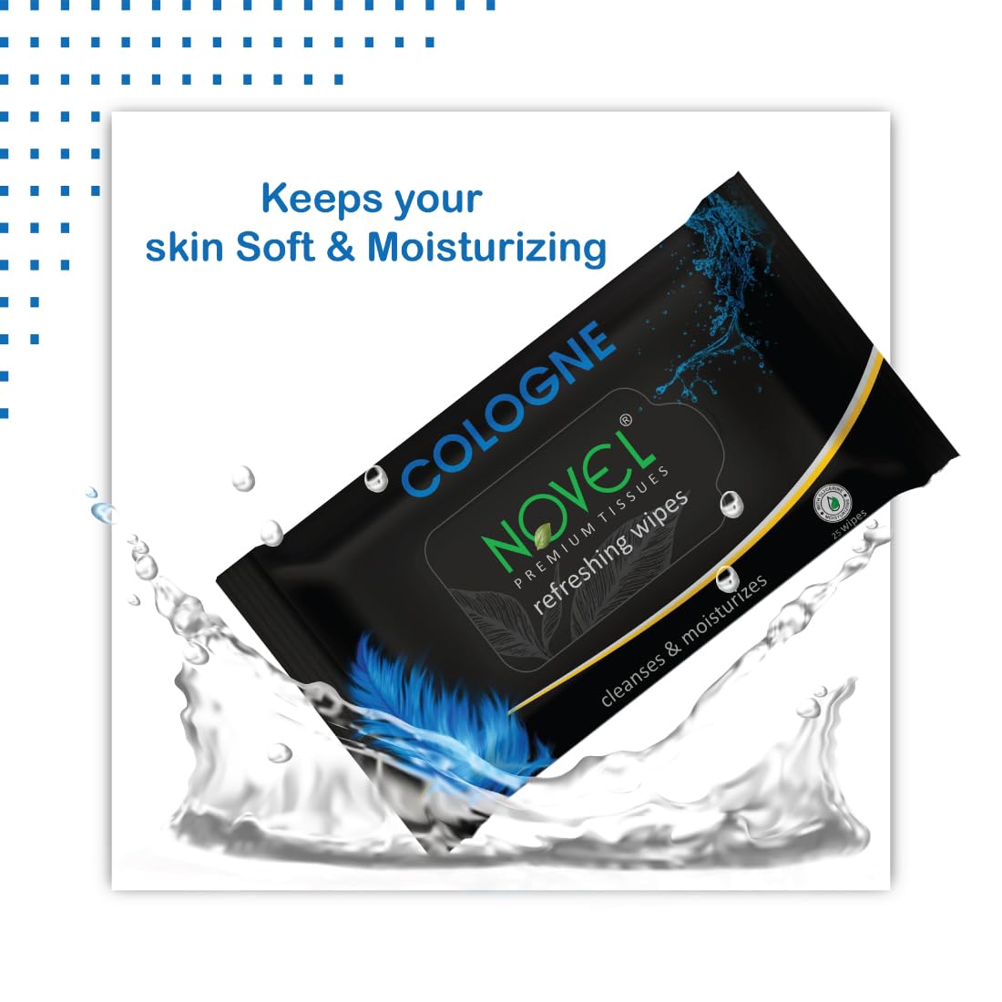 Alcohol-Free & Aqua Glycerine Cologne Fragrance Wet Wipes - Pack of 6 (150 Tissues) | Refreshing Face & Body Wipes for Travel, Gym & On-The-Go Use