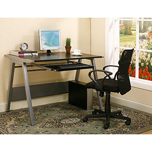 Kings Brand Home Office Computer Desk - Ergonomic Workstation Table for Study & Work - Perfect for Small Spaces, Remote Work & Gaming Setup