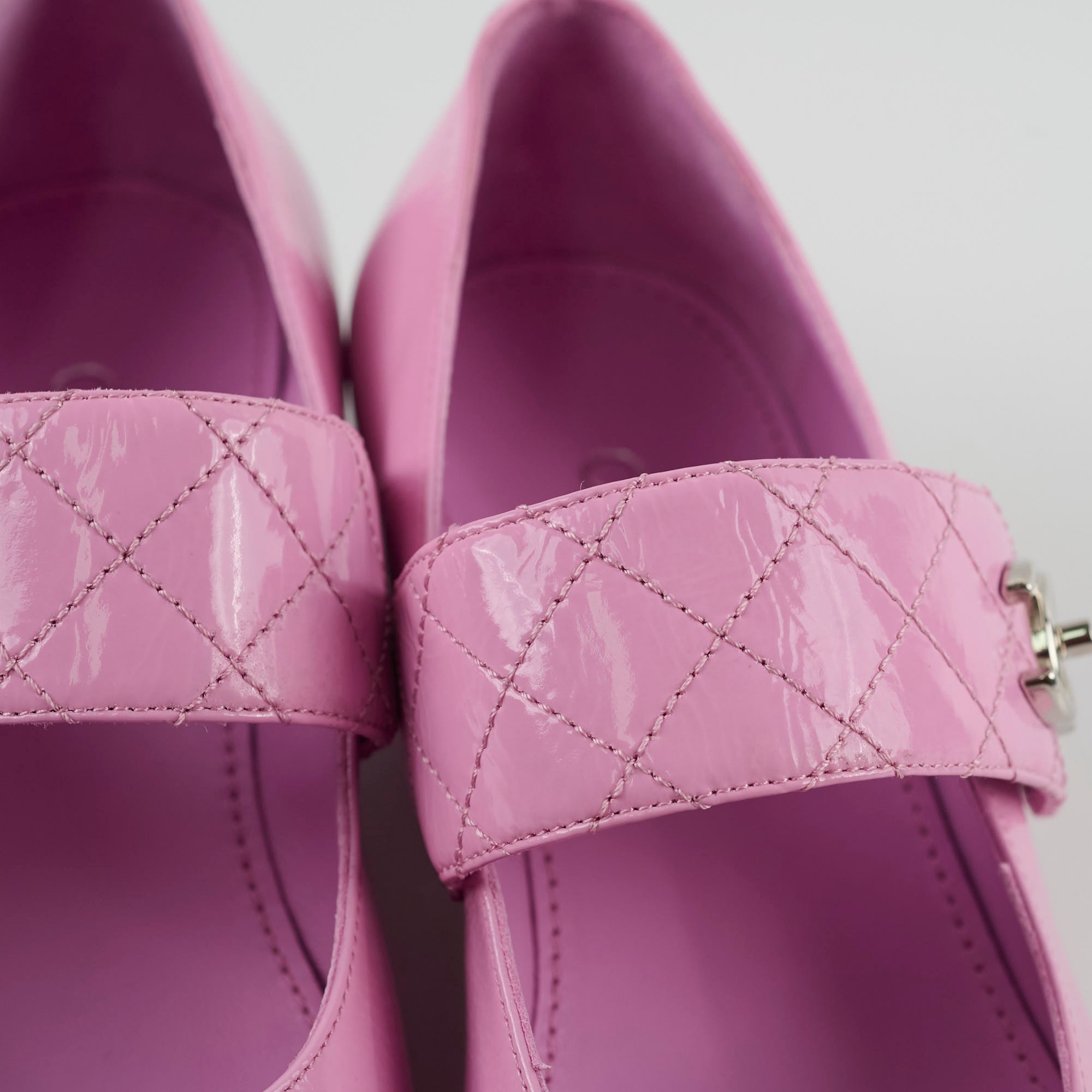 Chanel Pink Mary Jane Shoes for Women - Size 39 | Classic Ballet Flats for Office, Wedding & Special Occasions