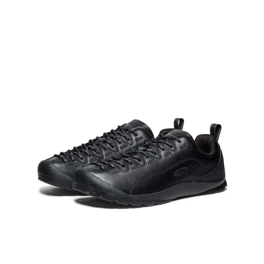 Men's Jasper Sneakers - Black Smooth Leather Casual Shoes for Walking, Running & Everyday Wear