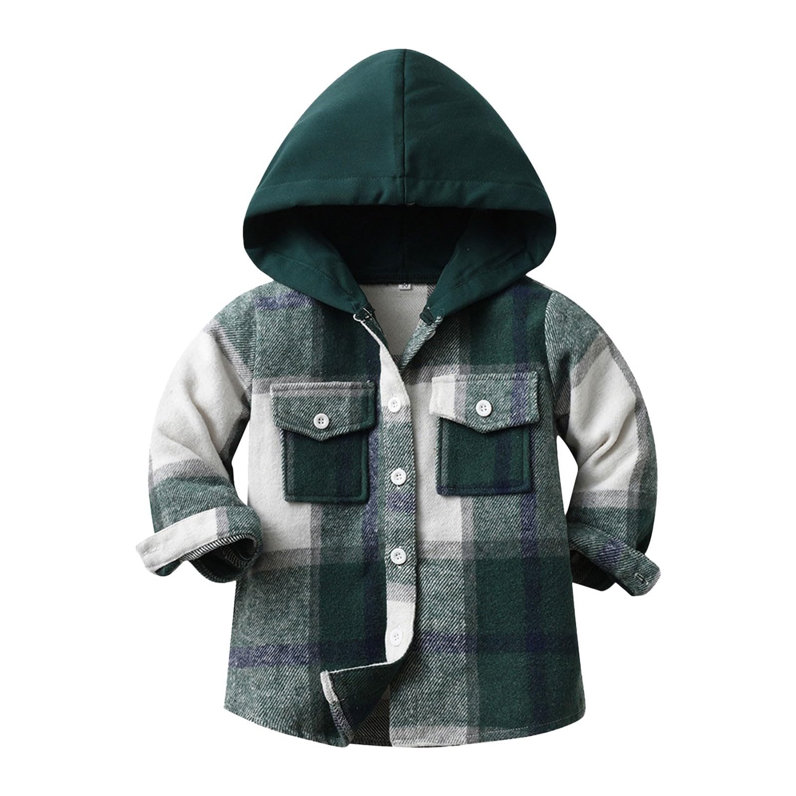 **Adorable Baby Girl Plaid Jacket – Cotton Hooded Long Sleeve Shirt Coat for Toddlers & Kids – Perfect for Spring Outings & Playdates**