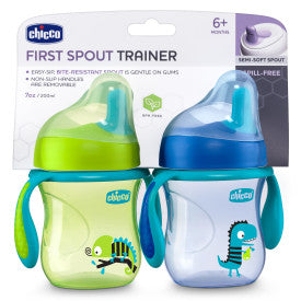 Chicco Semi Soft Spout Trainer Sippy Cup - 7oz Baby Cup for 6+ Months (2-Pack) - Ideal for Transitioning from Bottle to Cup & On-the-Go Feeding