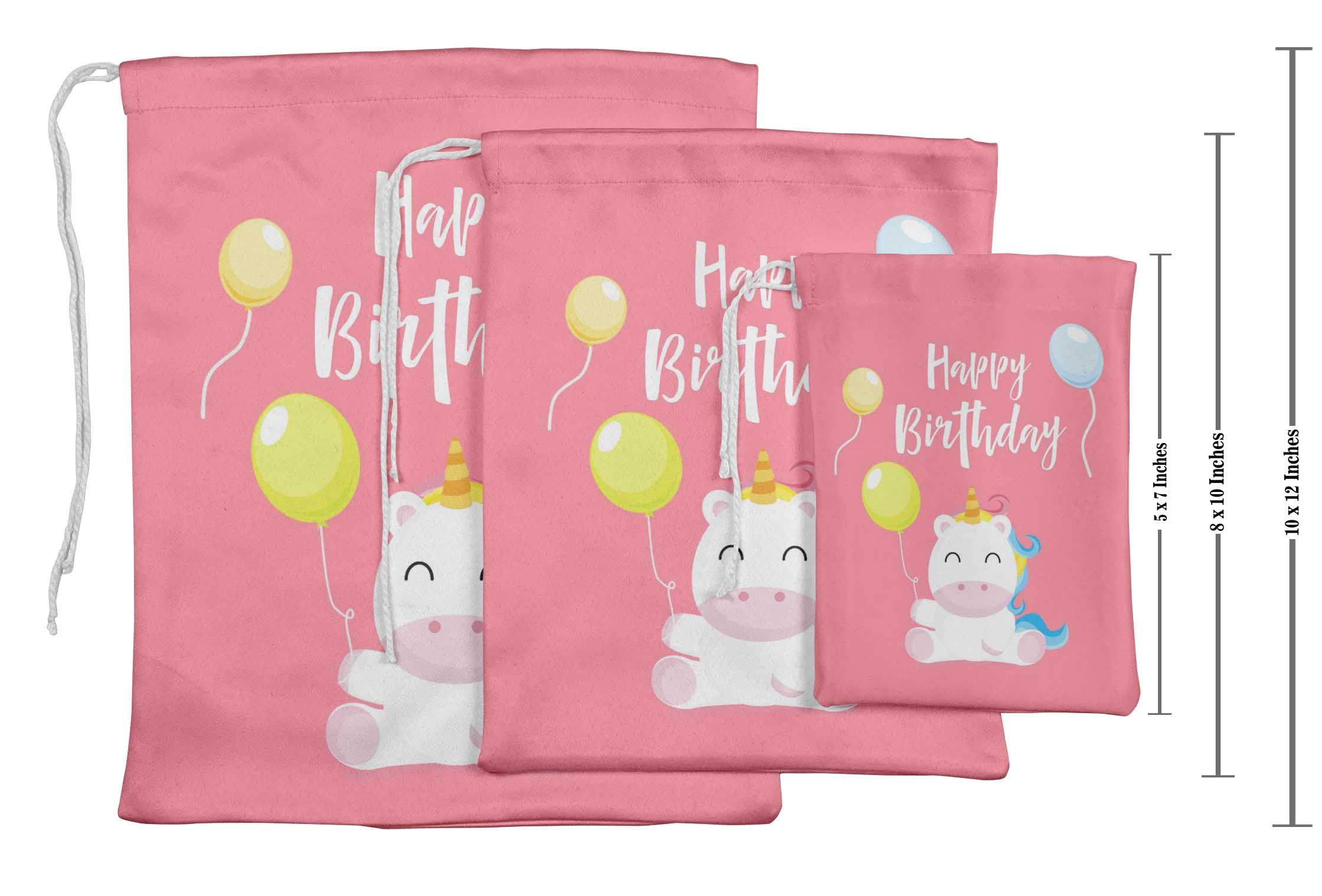 Pink Unicorn Party Favor Bags - 15pcs Birthday Gift Pouches for Girls, Baby Shower & Kids Celebration Supplies | Perfect for Birthday Party Decorations, Goodie Bags, and Party Favors