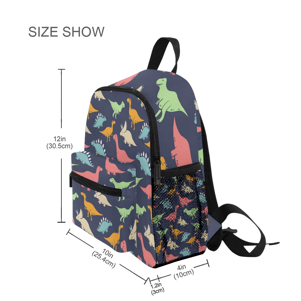 Dinosaur Toddler Backpack for Kids - Lightweight Preschool & Kindergarten Book Bag, Cute Colorful Daycare Backpack for Travel, School & Toys - Durable & Practical for Boys & Girls