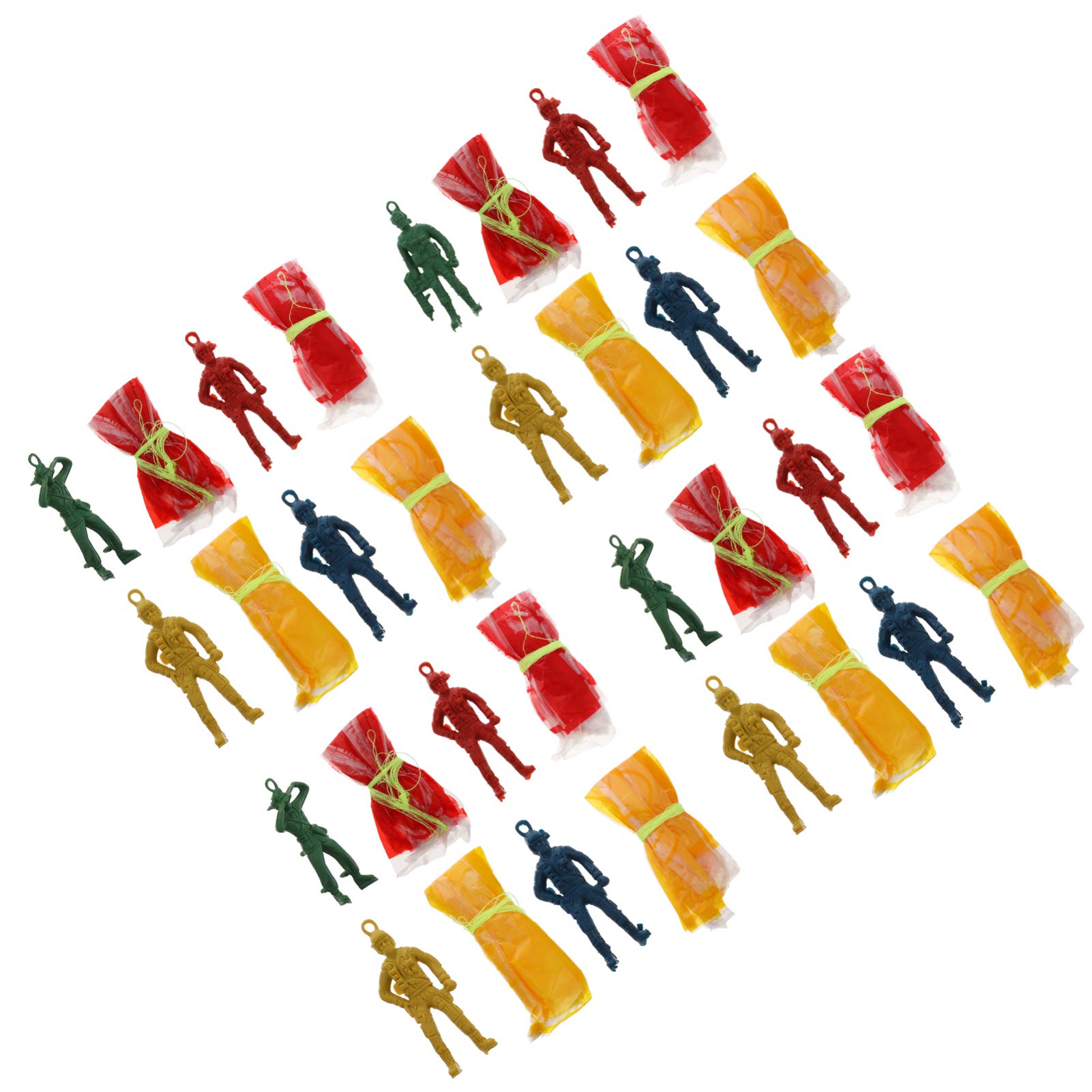 INOOMP 30Pcs Parachute Soldier Toys - Outdoor Throwing & Flying Toy Set for Kids - Perfect for Backyard Games, Birthday Parties & Outdoor Play