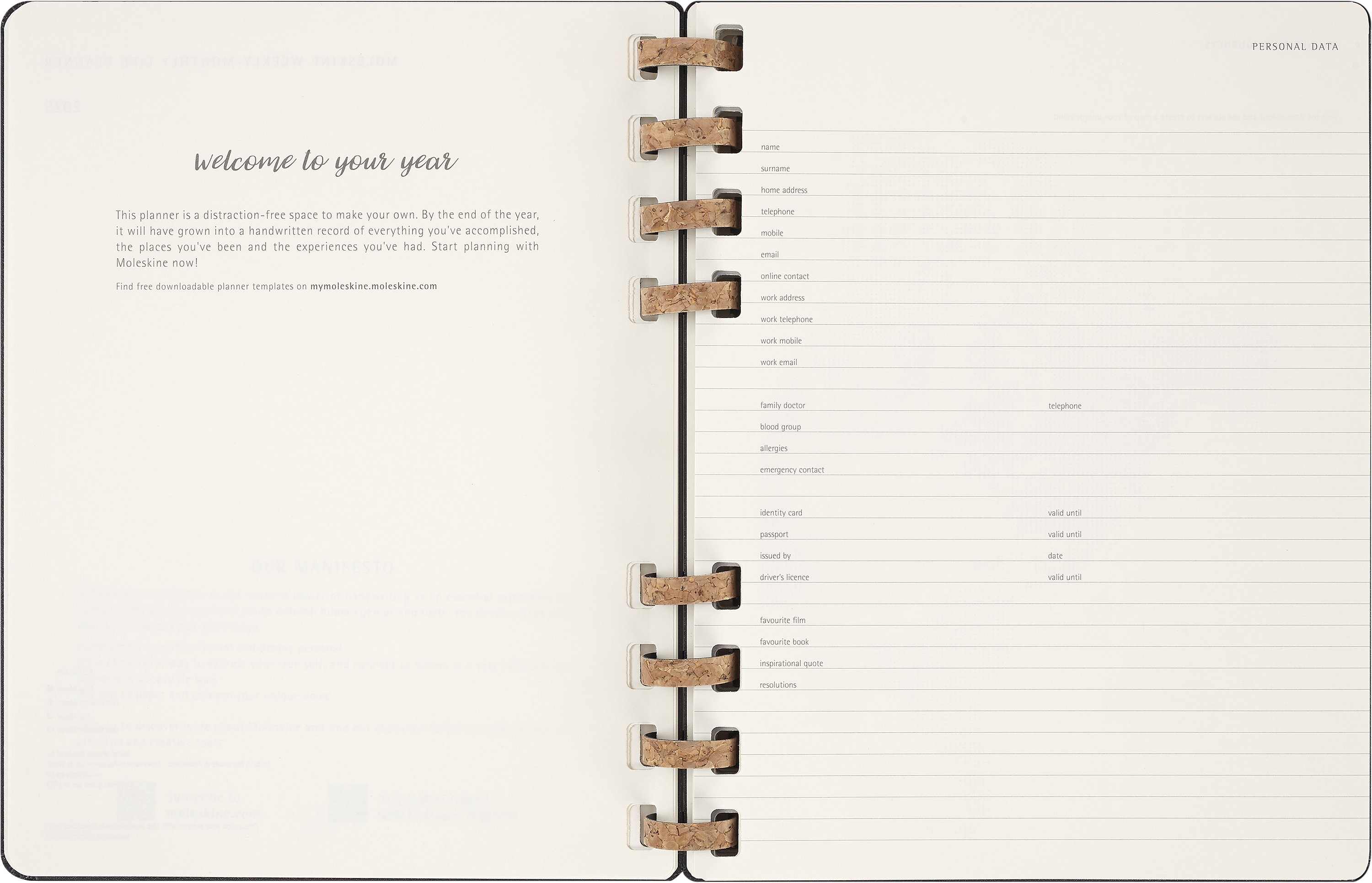 2025 Moleskine 12-Month Spiral Bound Weekly Planner - Hard Cover Notebook, 7.5