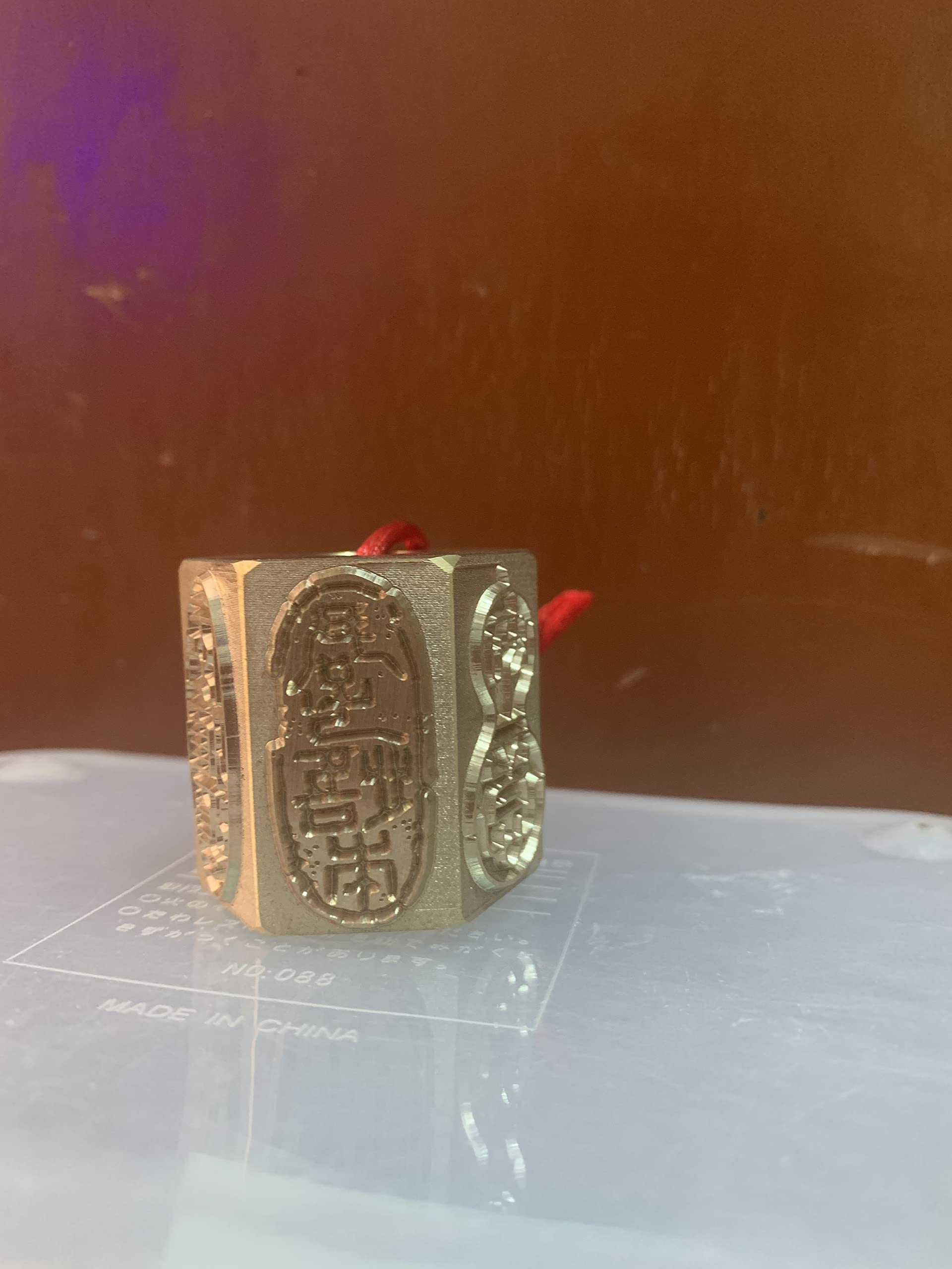 Yellow Brass Chinese Seal Stamp - Traditional Six-Sided Art Chop for Brush Calligraphy & Sumi-e Painting | Perfect for Signing Artworks, Gift Giving & Cultural Decor
