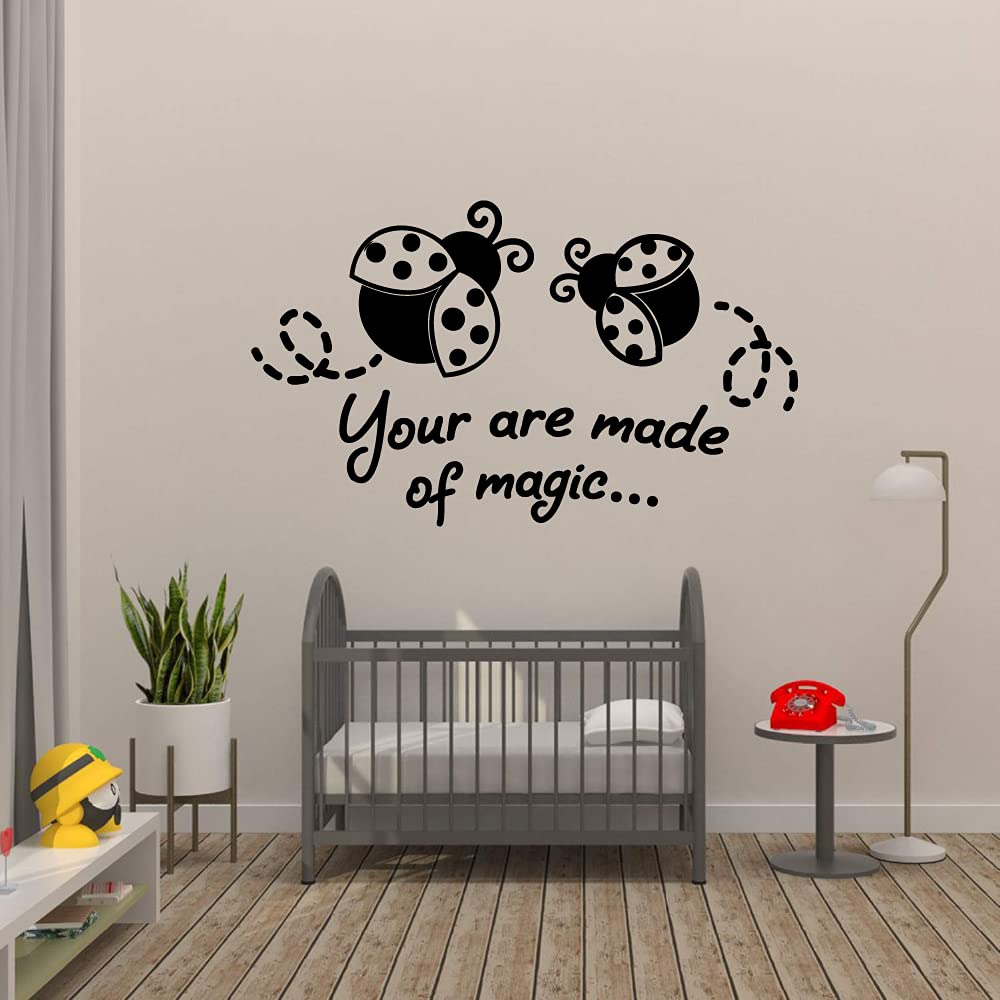 Cute Ladybug Vinyl Wall Stickers - 6x10 Inch Animal Insect Decals for Kids Room, Nursery & Playroom Decor - Perfect for Boys, Girls & Home Decoration