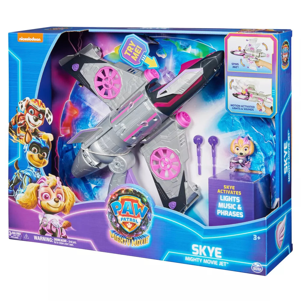 PAW PATROL The Mighty Movie Skye Feature Jet - Official Kids Toy Airplane with Lights & Sounds - Perfect for Birthday Gifts & Adventure Playtime