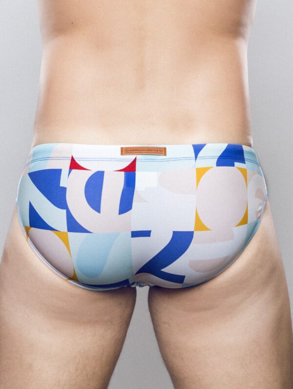 2Eros Insignia Print Swim Brief - Men's Fashion Swimwear for Beach & Pool - Quick Dry Comfortable Swim Trunks for Vacation, Water Sports & Summer Activities