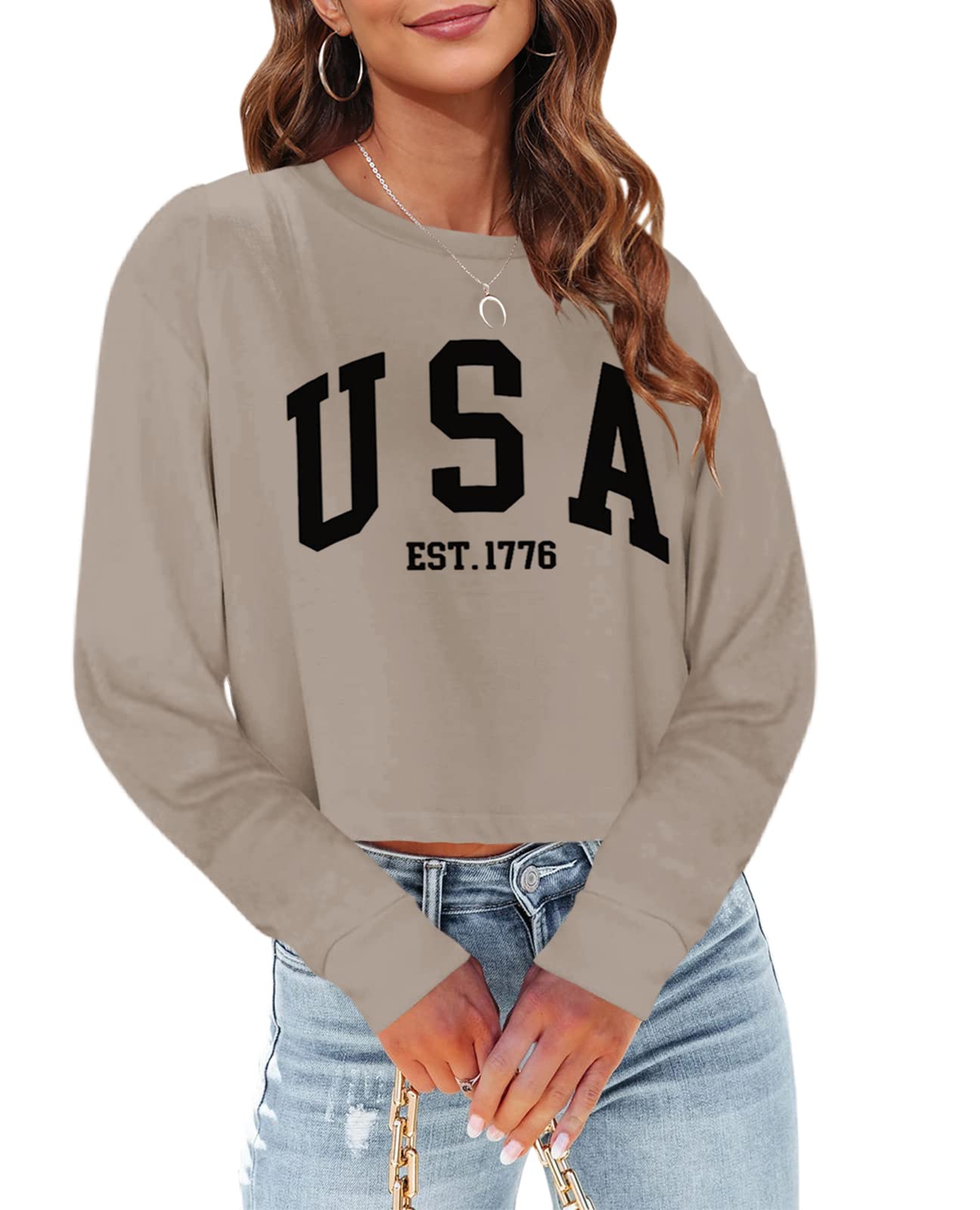 Tankaneo Women's Long Sleeve Crop Tops - Loose Fit Cropped T-Shirt 2025 | Crew Neck Casual Shirt for Women | Perfect for Layering, Streetwear & Everyday Outfits